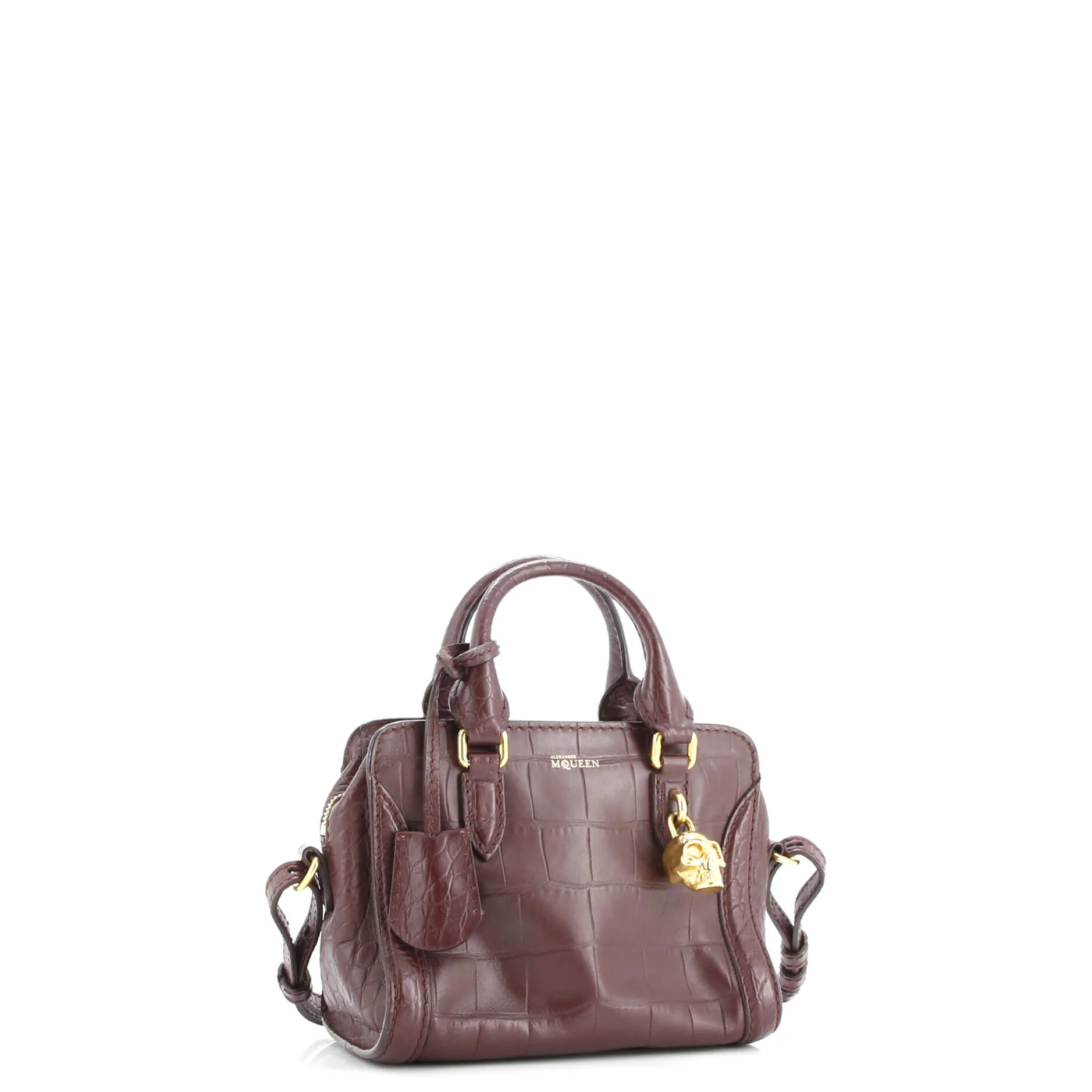 Padlock Zip Around Tote Crocodile Embossed Leather Mini - Image 2