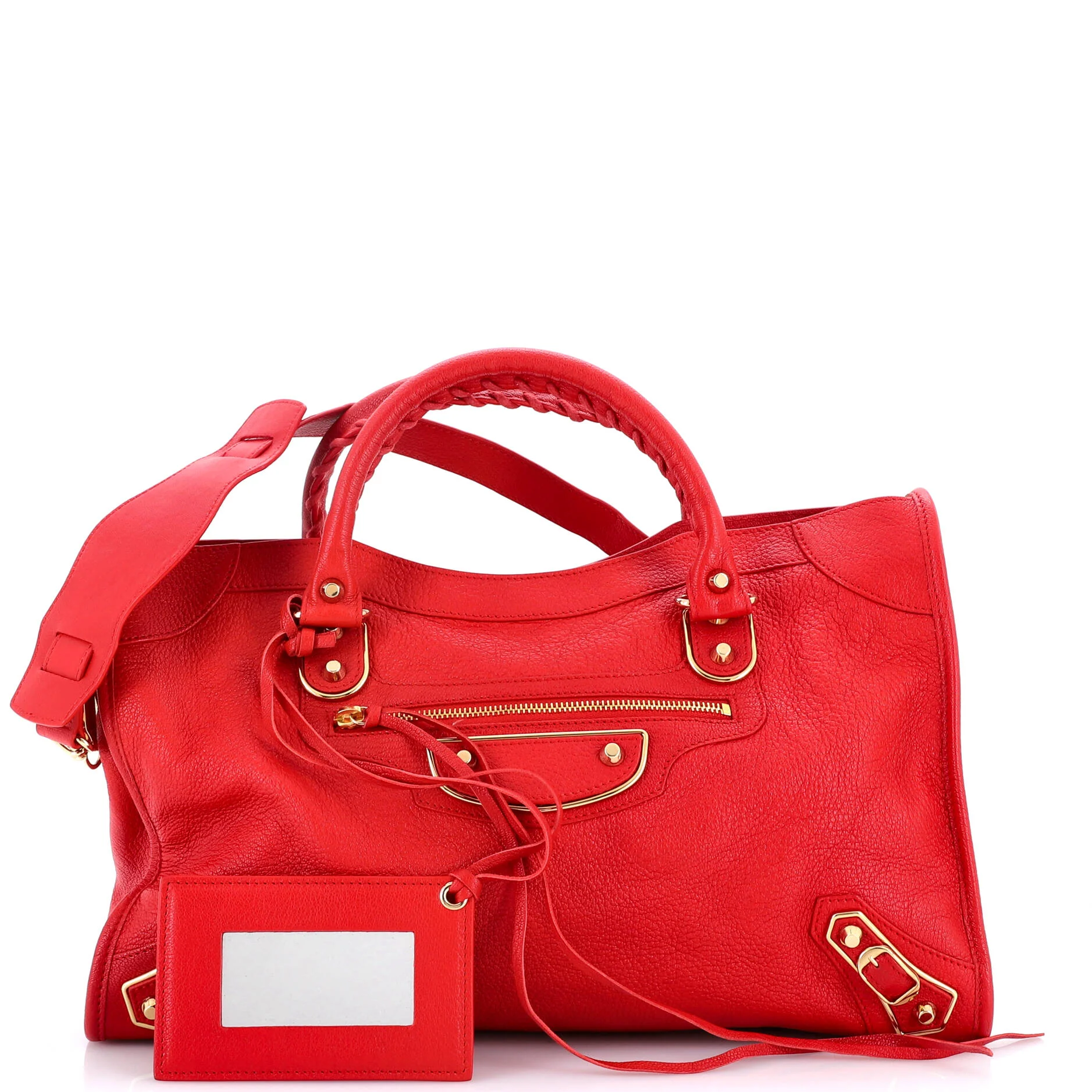 City Classic Metallic Edge Bag Leather Medium