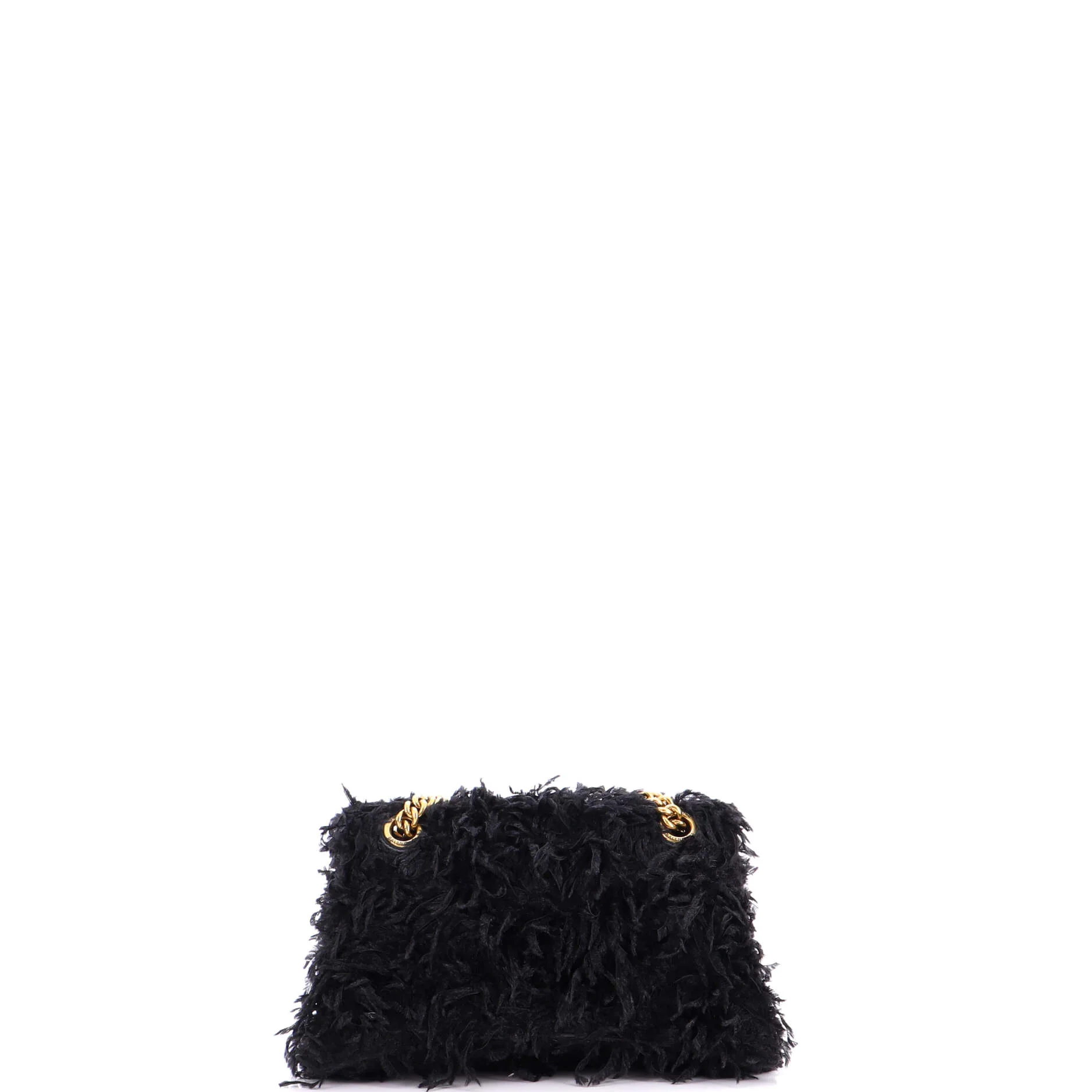 Crush Chain Flap Bag Fabric Feathers Small - Image 3