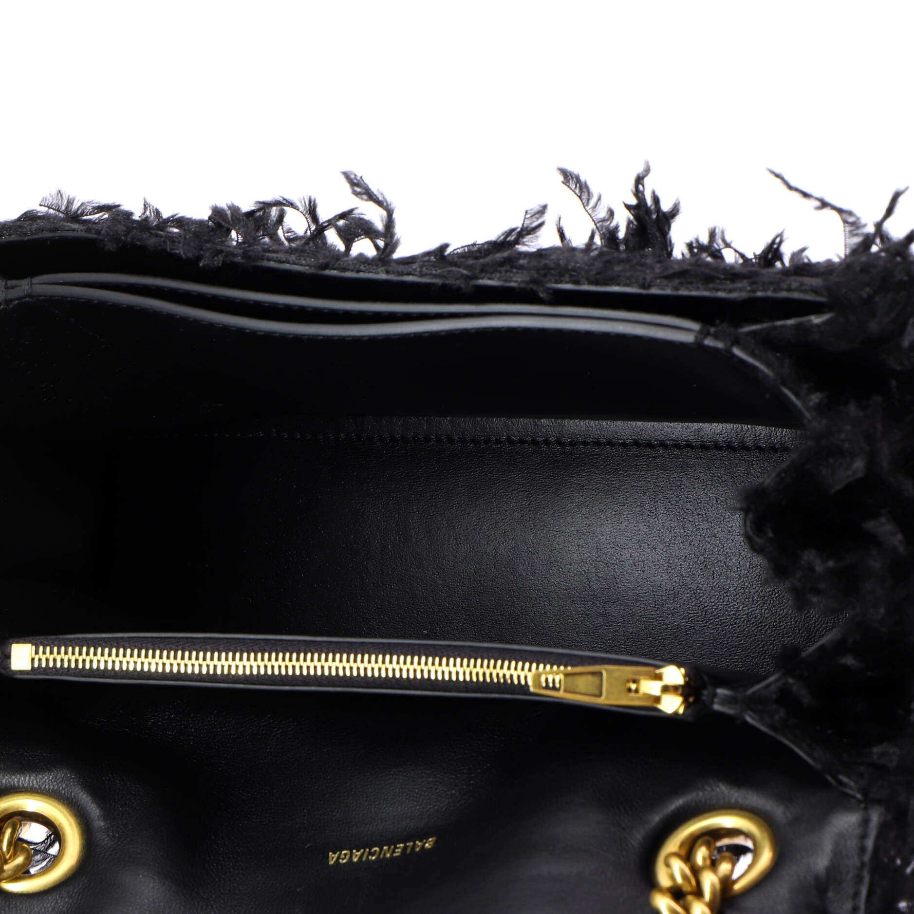 Crush Chain Flap Bag Fabric Feathers Small - Image 5