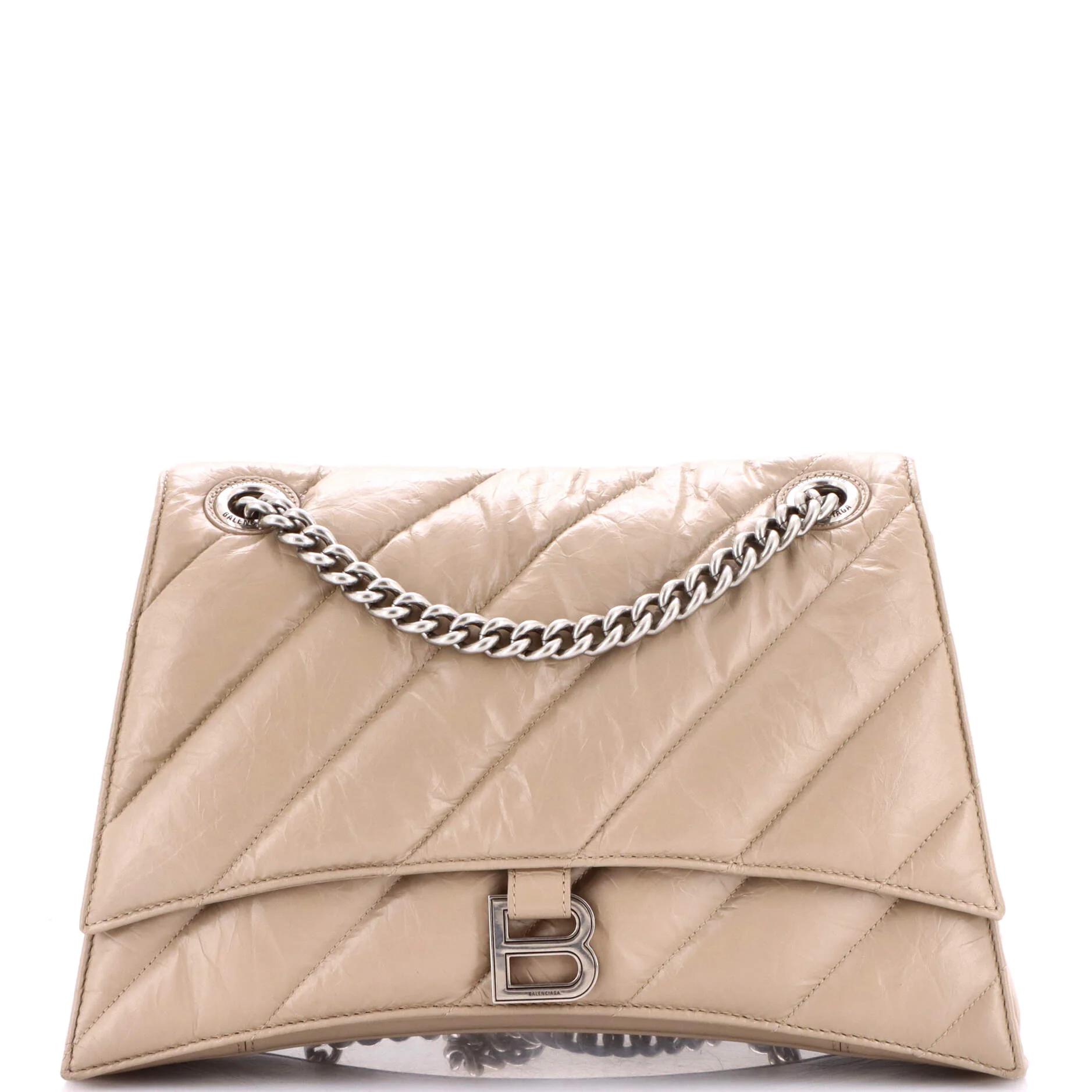 Crush Chain Flap Bag Quilted Crushed Calfskin Medium