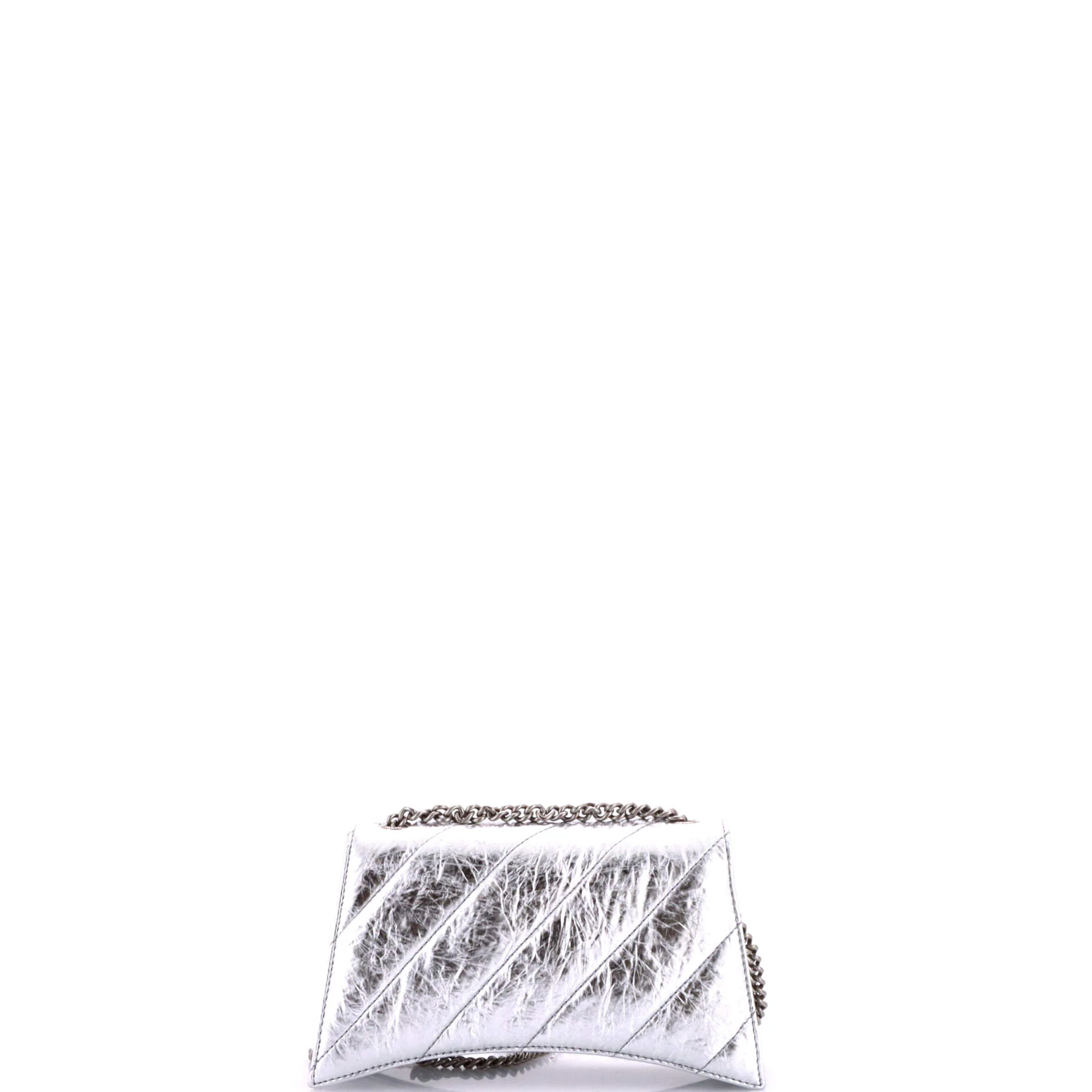 Crush Chain Flap Bag Quilted Crushed Calfskin Small - Image 3