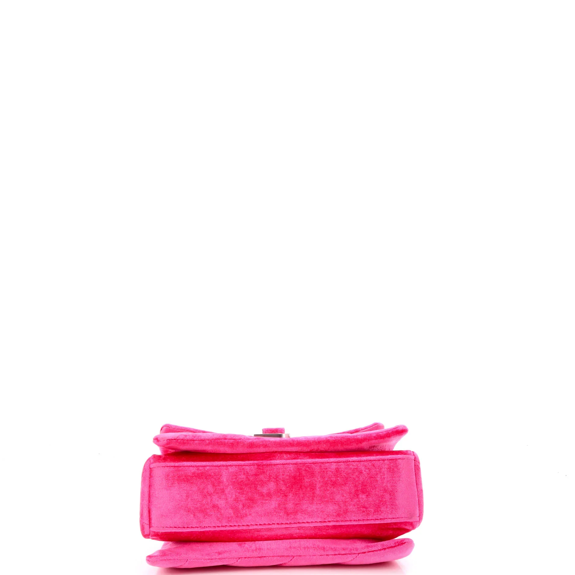 Crush Chain Flap Bag Quilted Velvet Medium - Image 4
