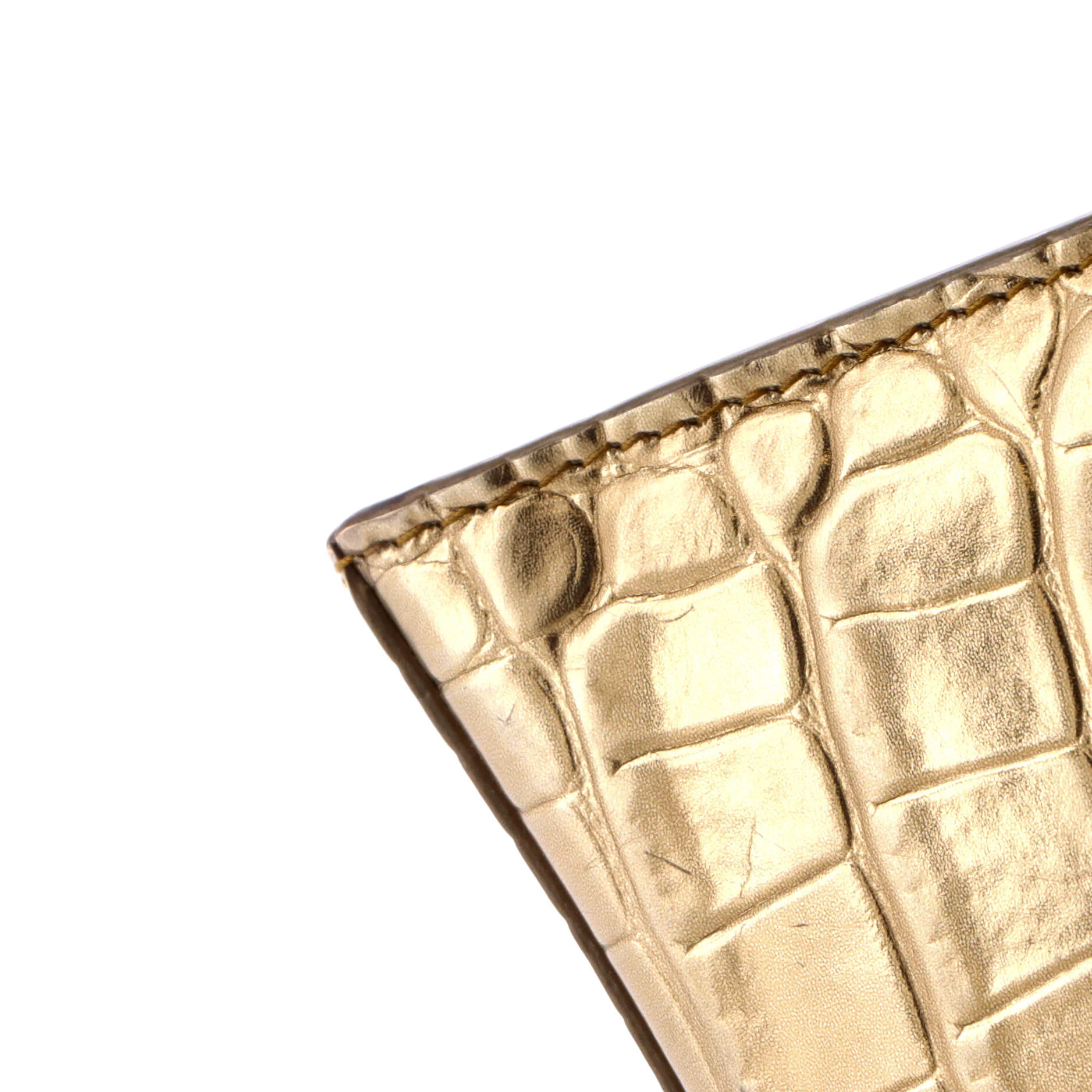 Hourglass Chain Wallet Crocodile Embossed Leather - Image 7