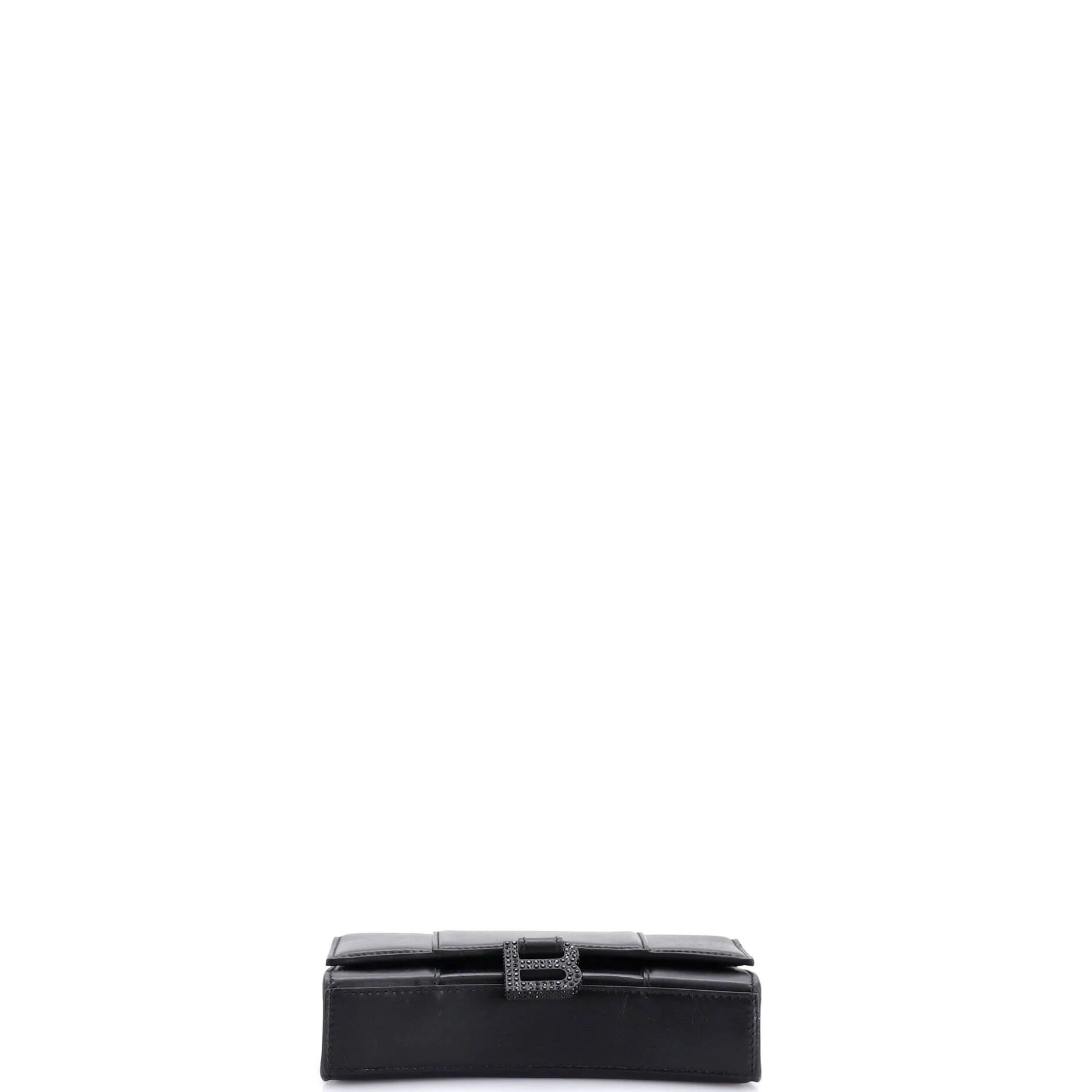 Hourglass Chain Wallet Leather with Crystal Detail - Image 4