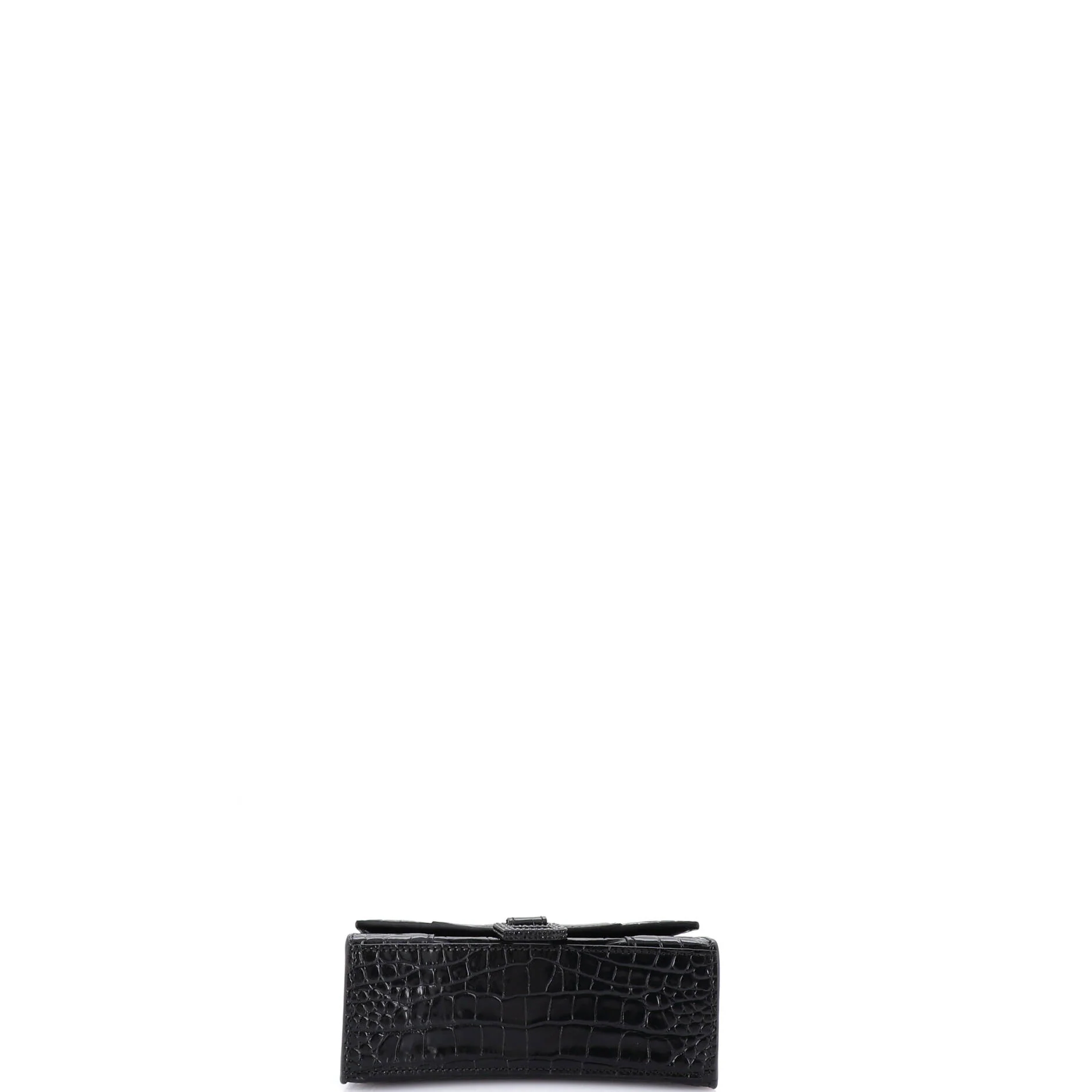 Hourglass Top Handle Bag Crocodile Embossed Leather XS - Image 4