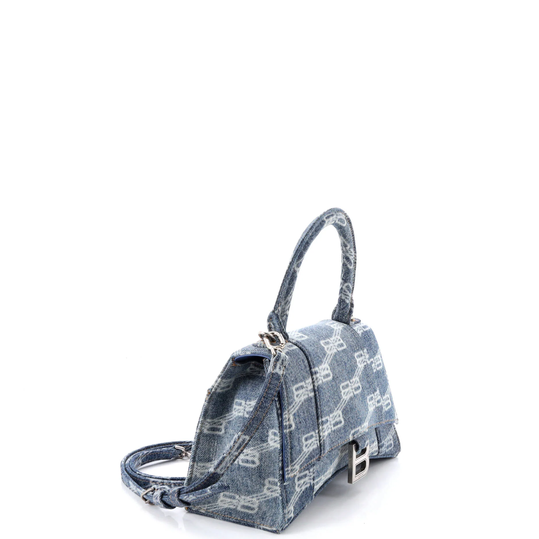 Hourglass Top Handle Bag Denim Small - Image 2