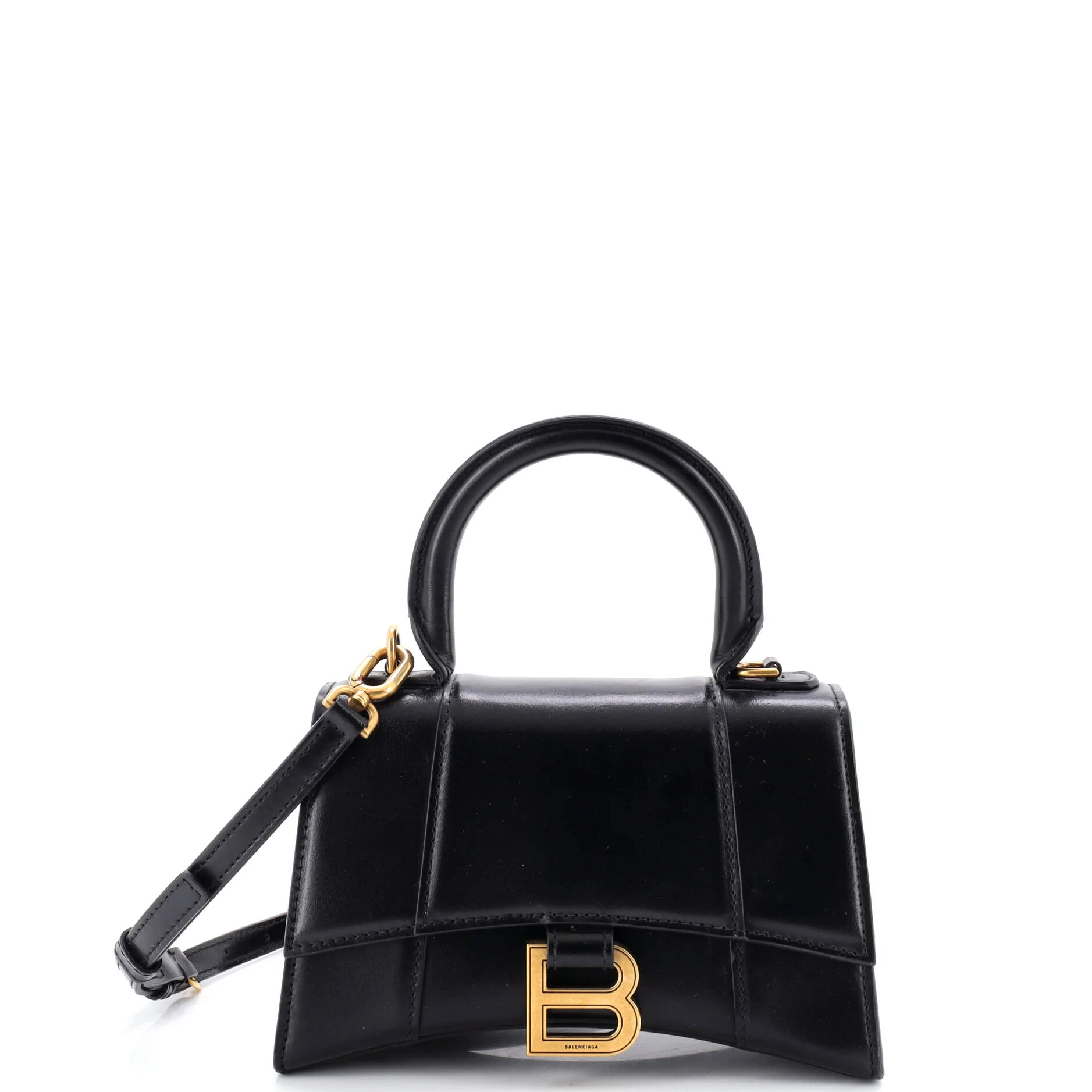 Hourglass Top Handle Bag Leather Small