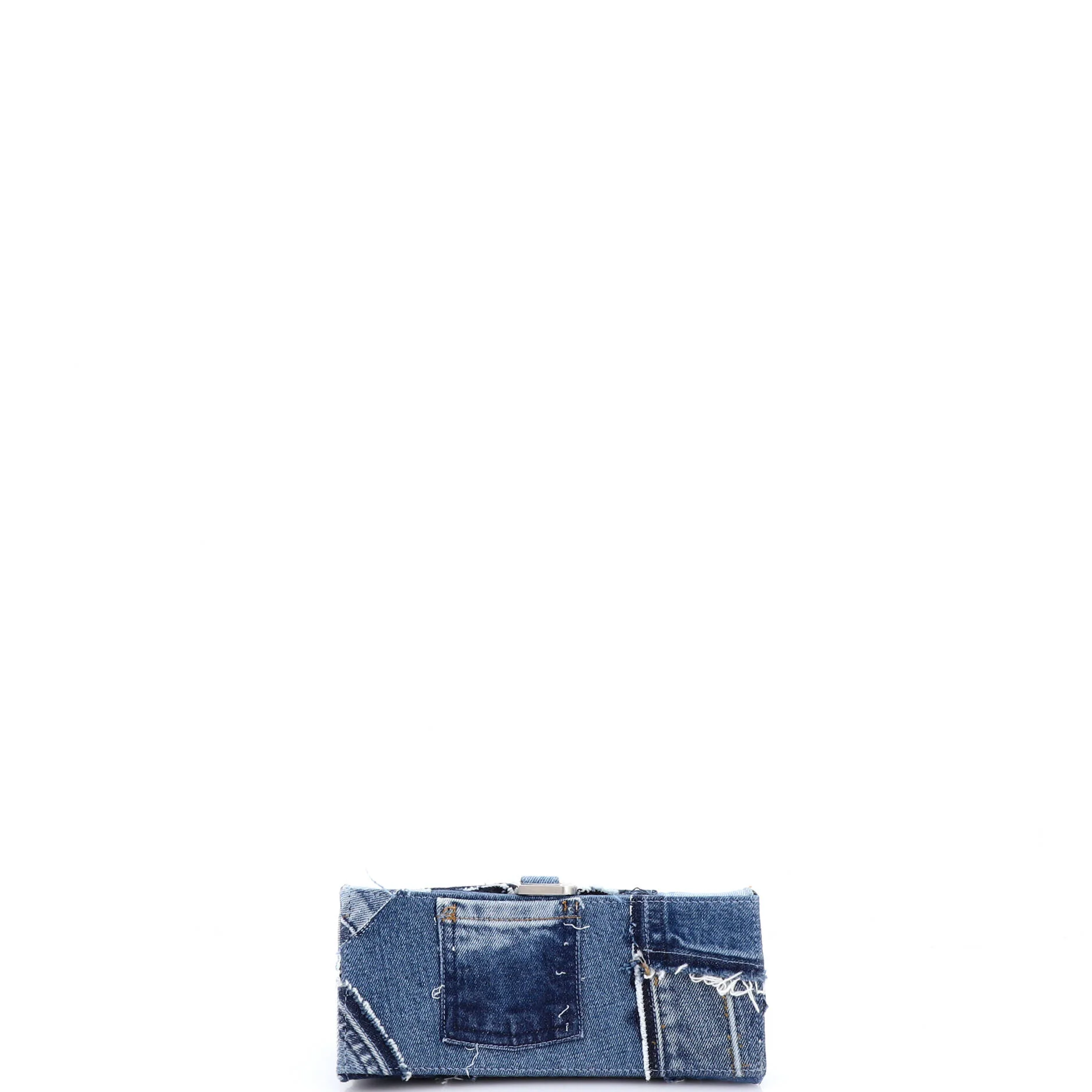 Hourglass Top Handle Bag Patchwork Denim Small - Image 4