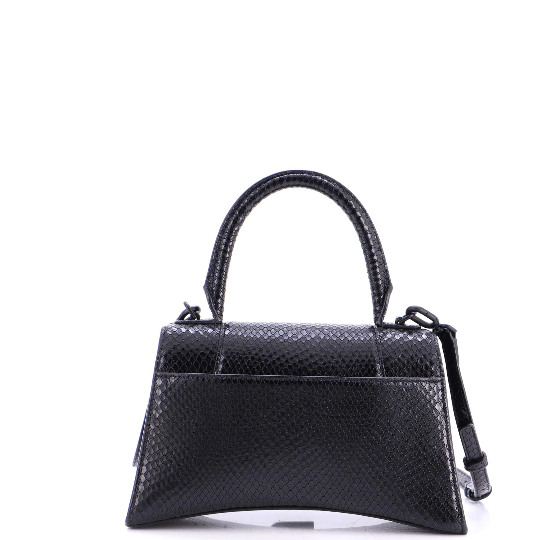 Hourglass Top Handle Bag Snakeskin Embossed Leather Small - Image 3