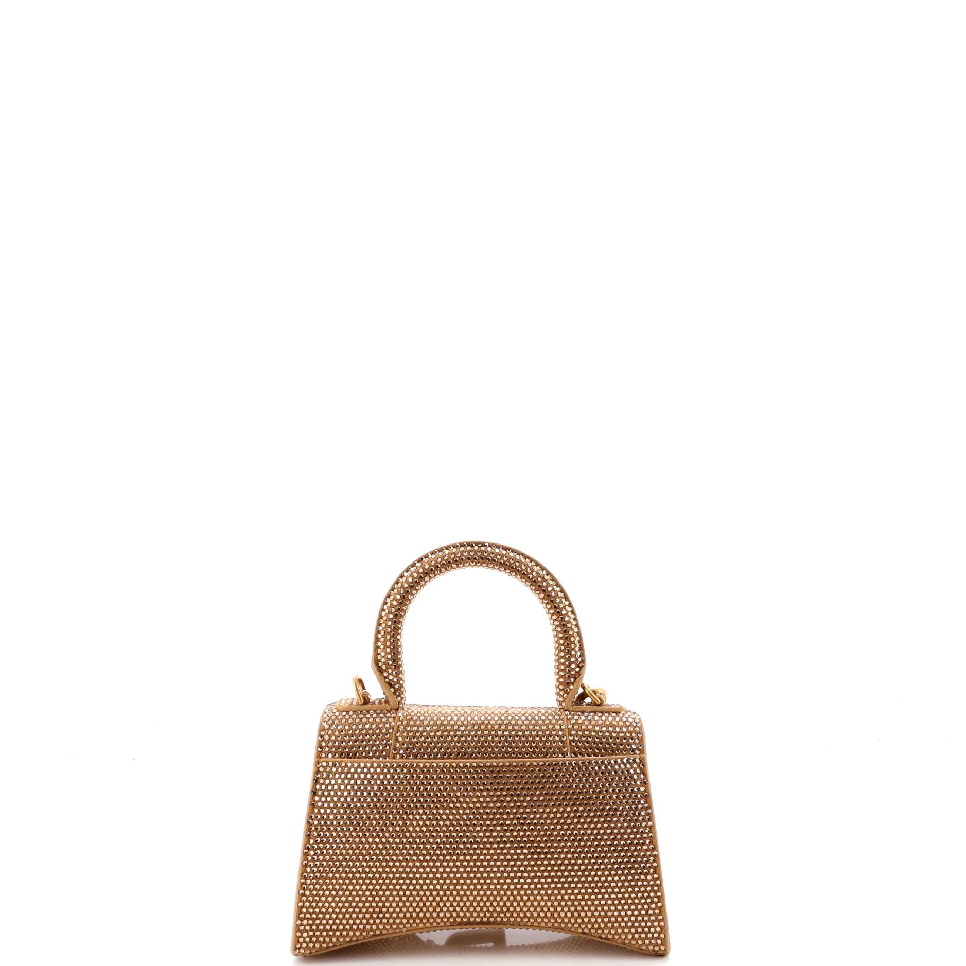 Hourglass Top Handle Bag Suede with Crystals XS - Image 3