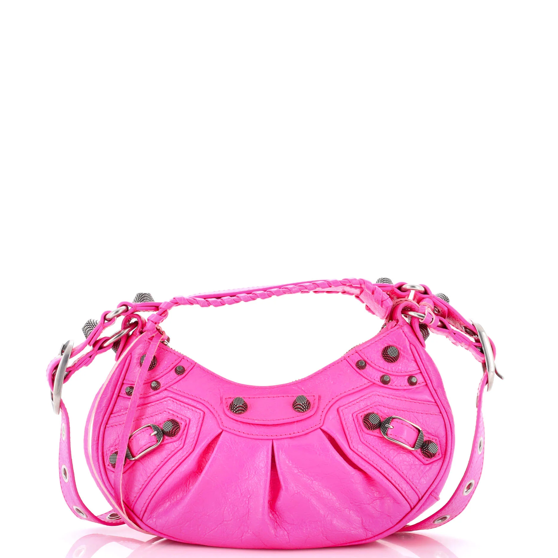 Le Cagole Giant Studs Shoulder Bag Leather XS