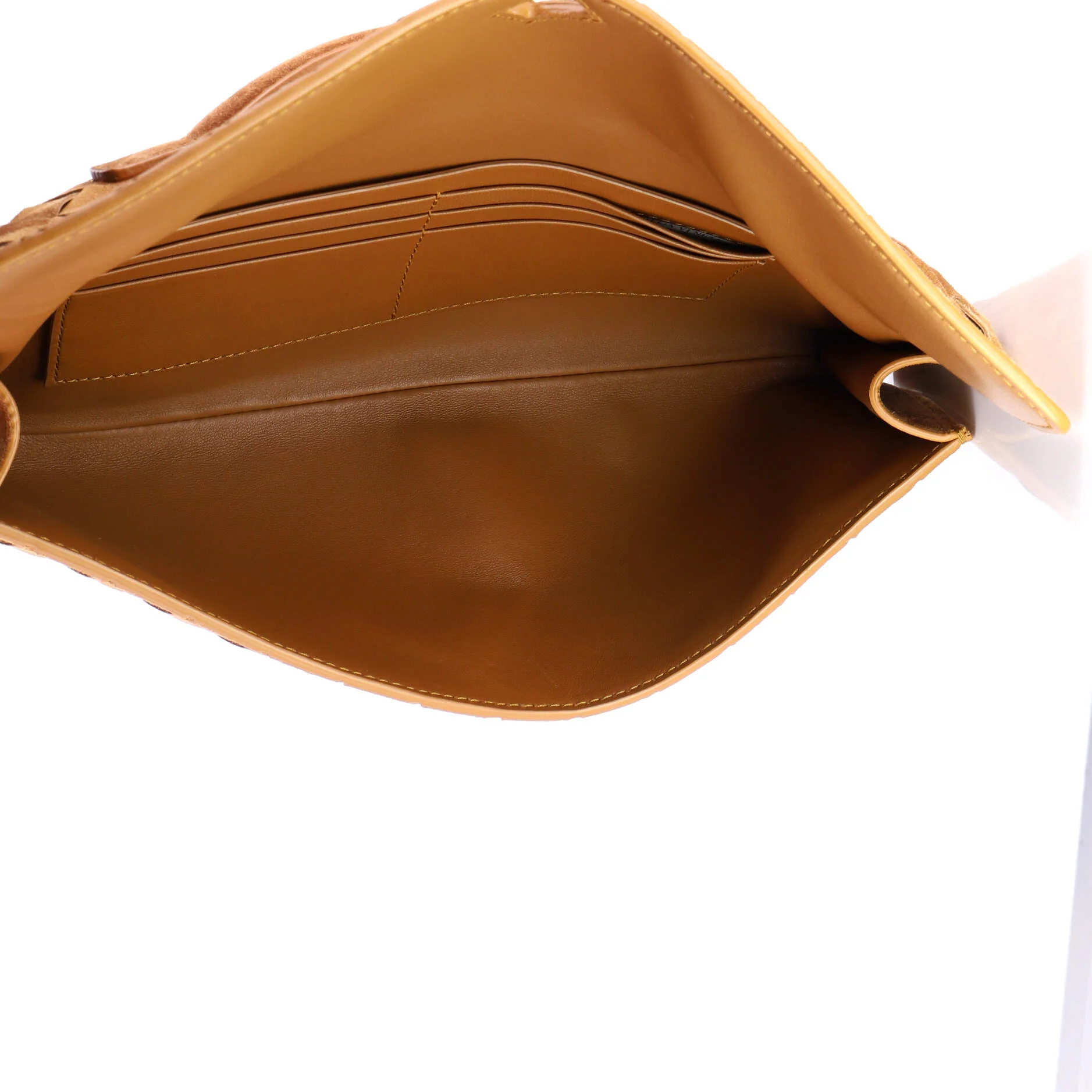 Andiamo Top Handle Clutch Intrecciato Suede Long - Image 5