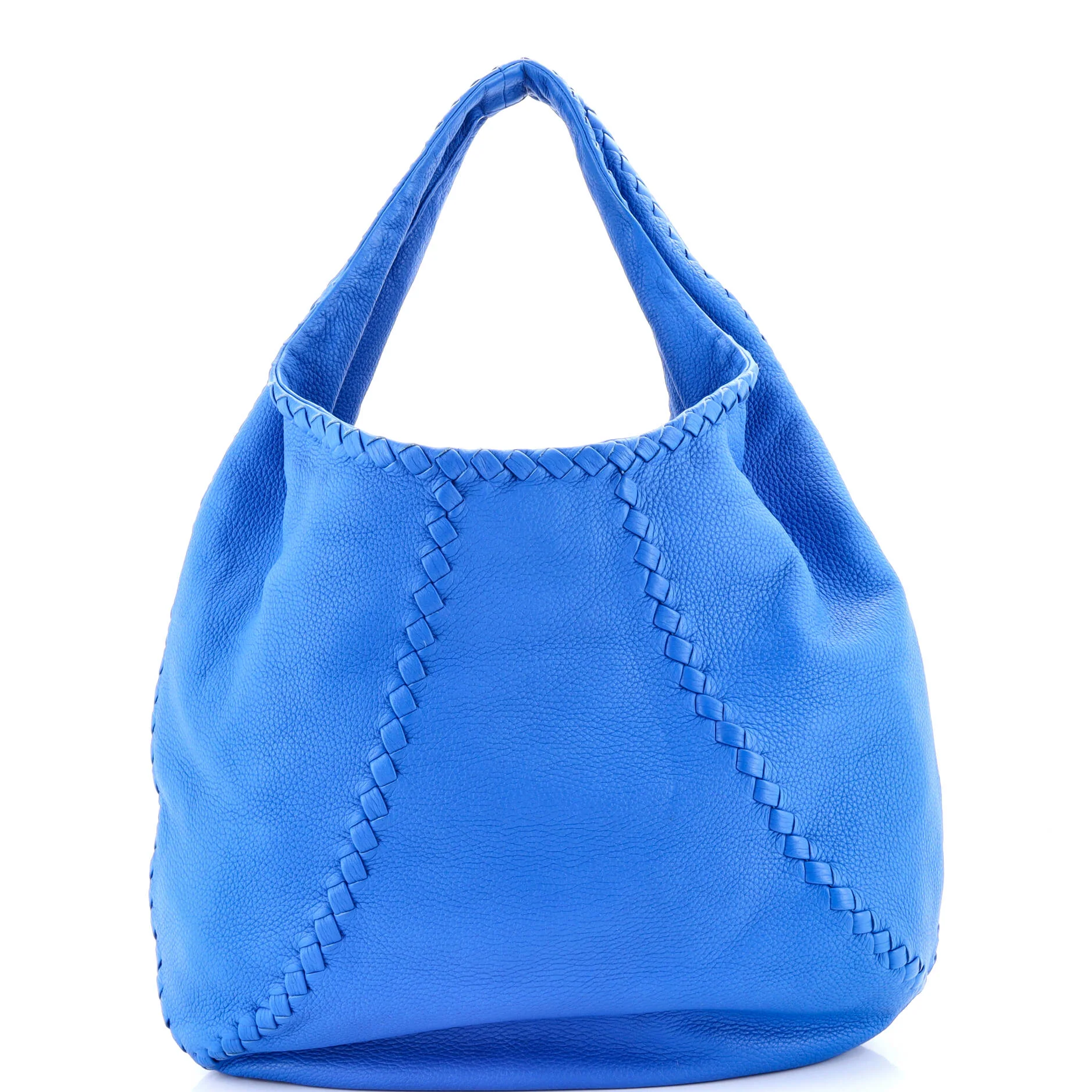 Baseball Hobo Leather with Intrecciato Detail Medium