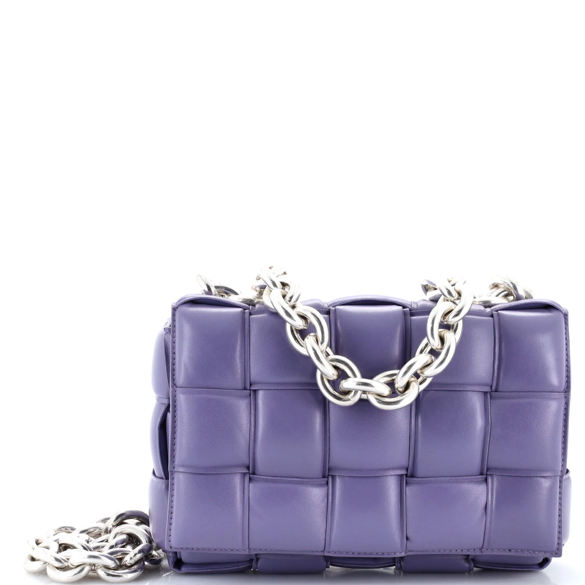 Cassette Chain Crossbody Bag Padded Maxi Intrecciato Leather