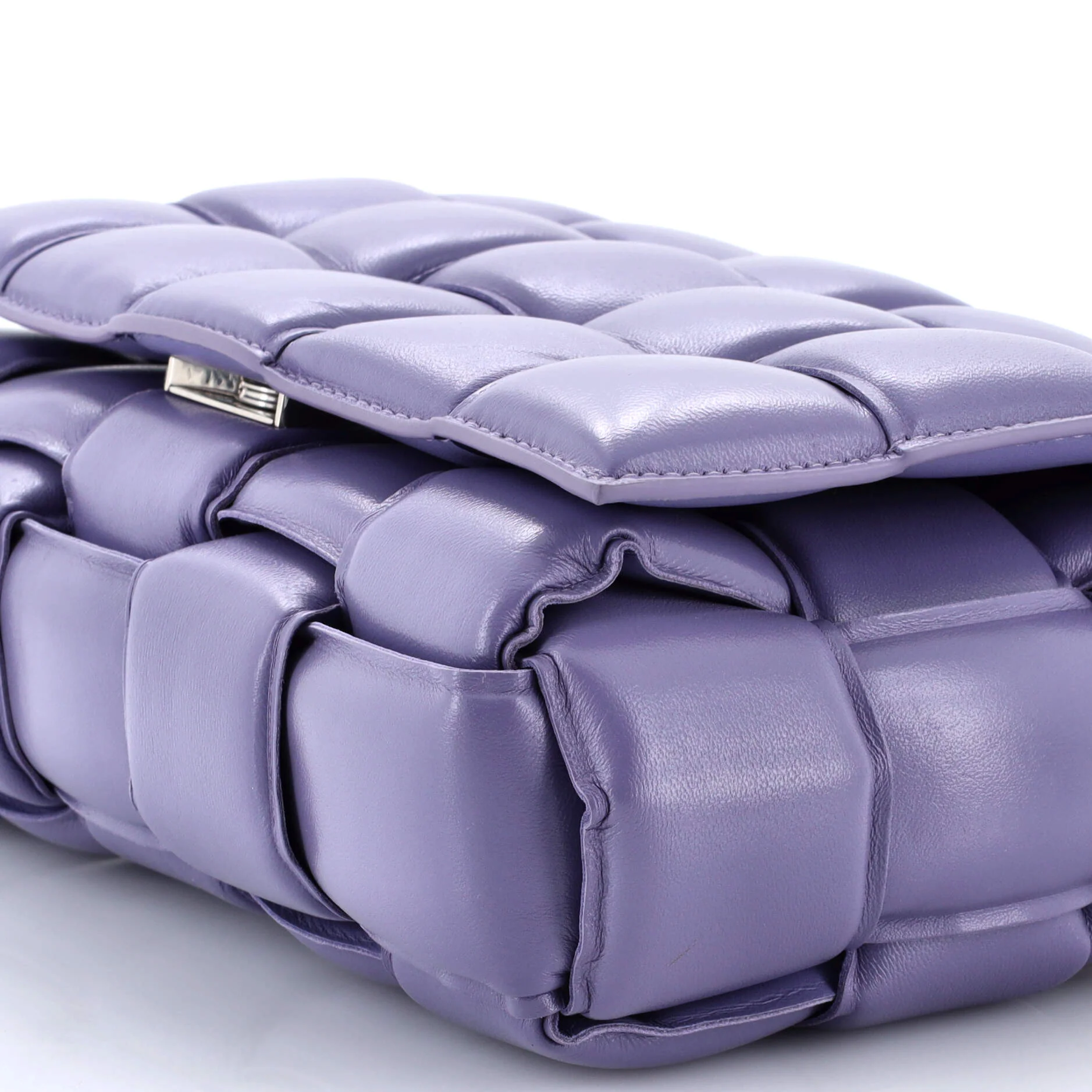 Cassette Chain Crossbody Bag Padded Maxi Intrecciato Leather - Image 6