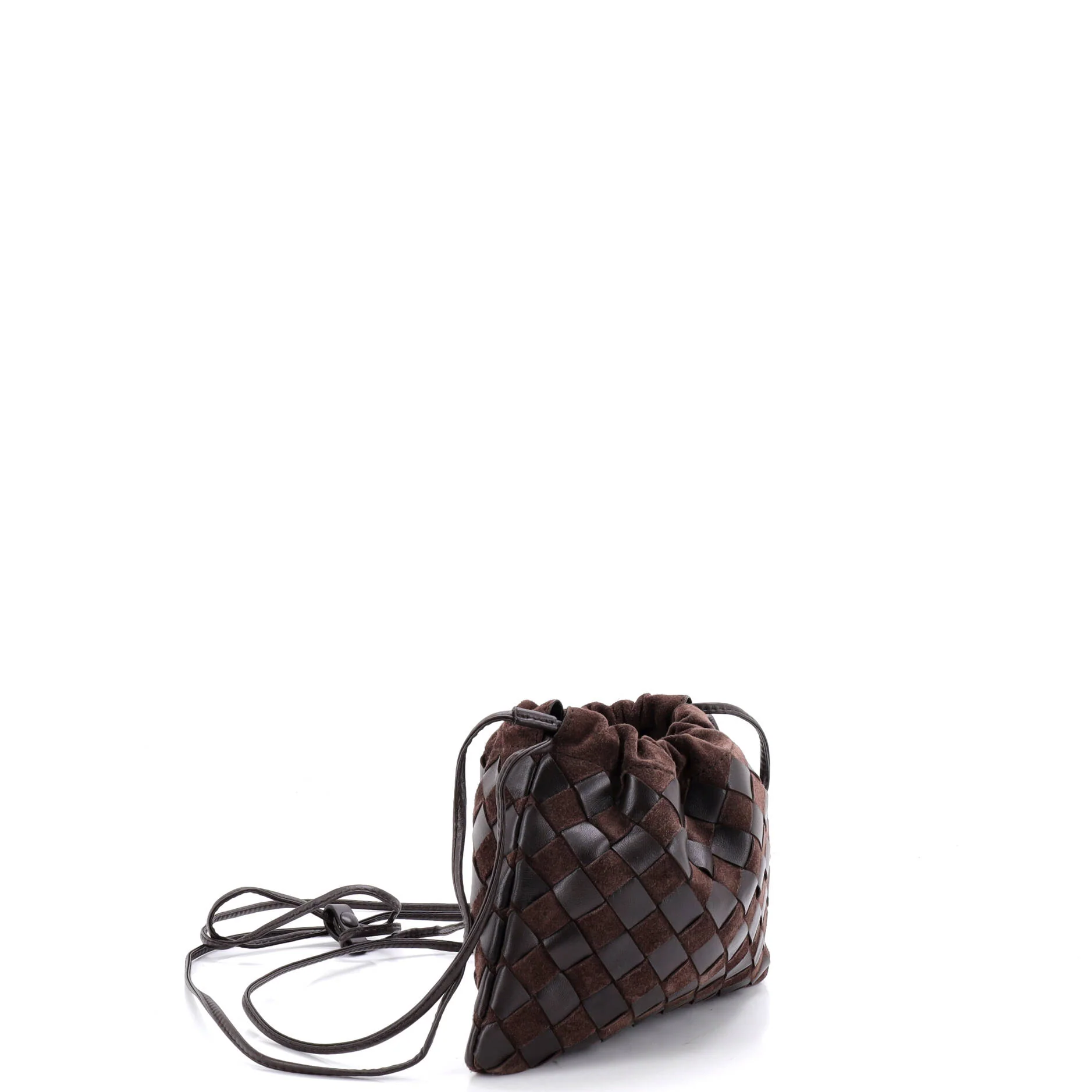 Drawstring Dustbag Crossbody Bag Intrecciato Leather and Suede Small - Image 2