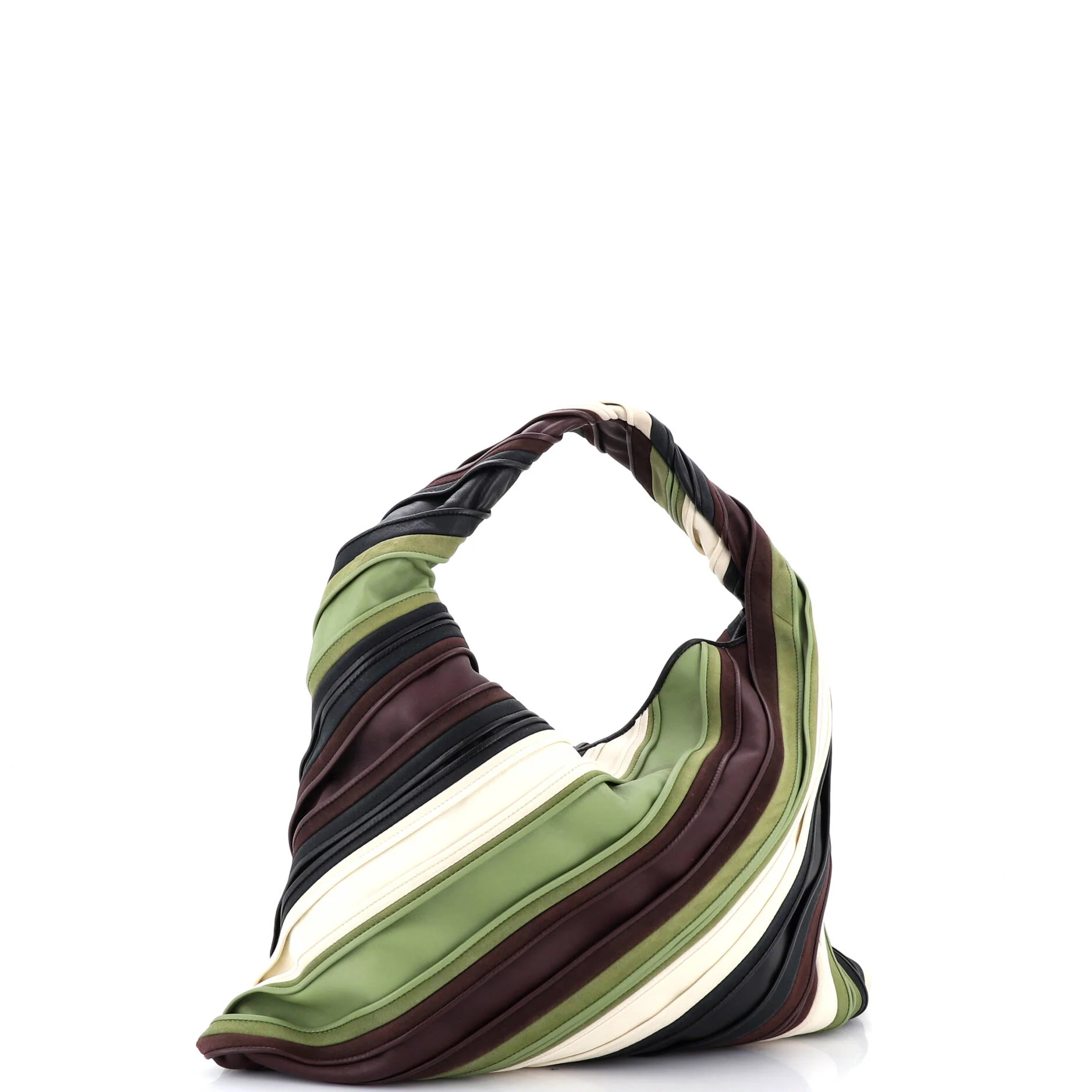 Hop Hobo Striped Leather and Suede Large - Image 2