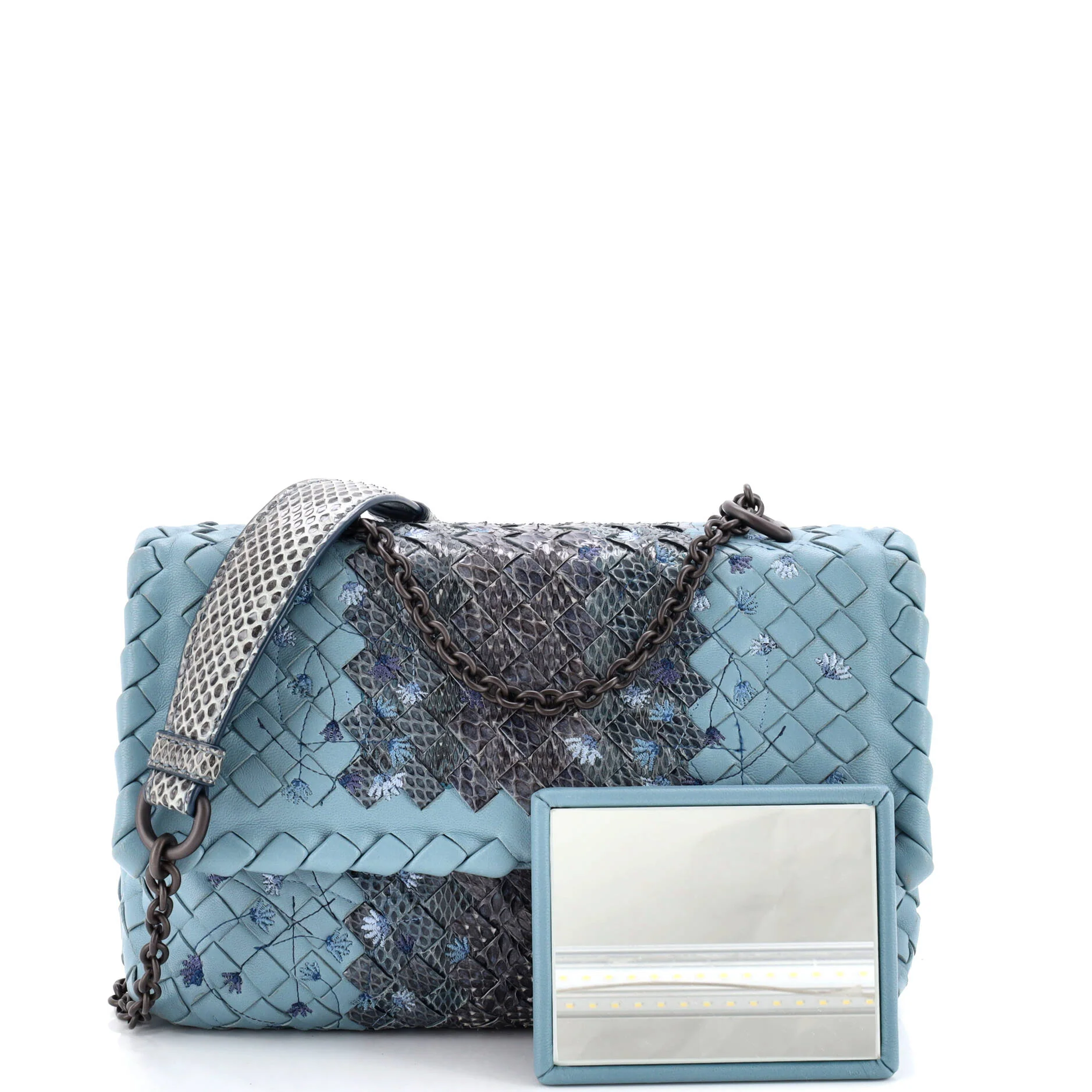 Olimpia Crossbody Bag Intrecciato Nappa with Snakeskin Small - Image 2