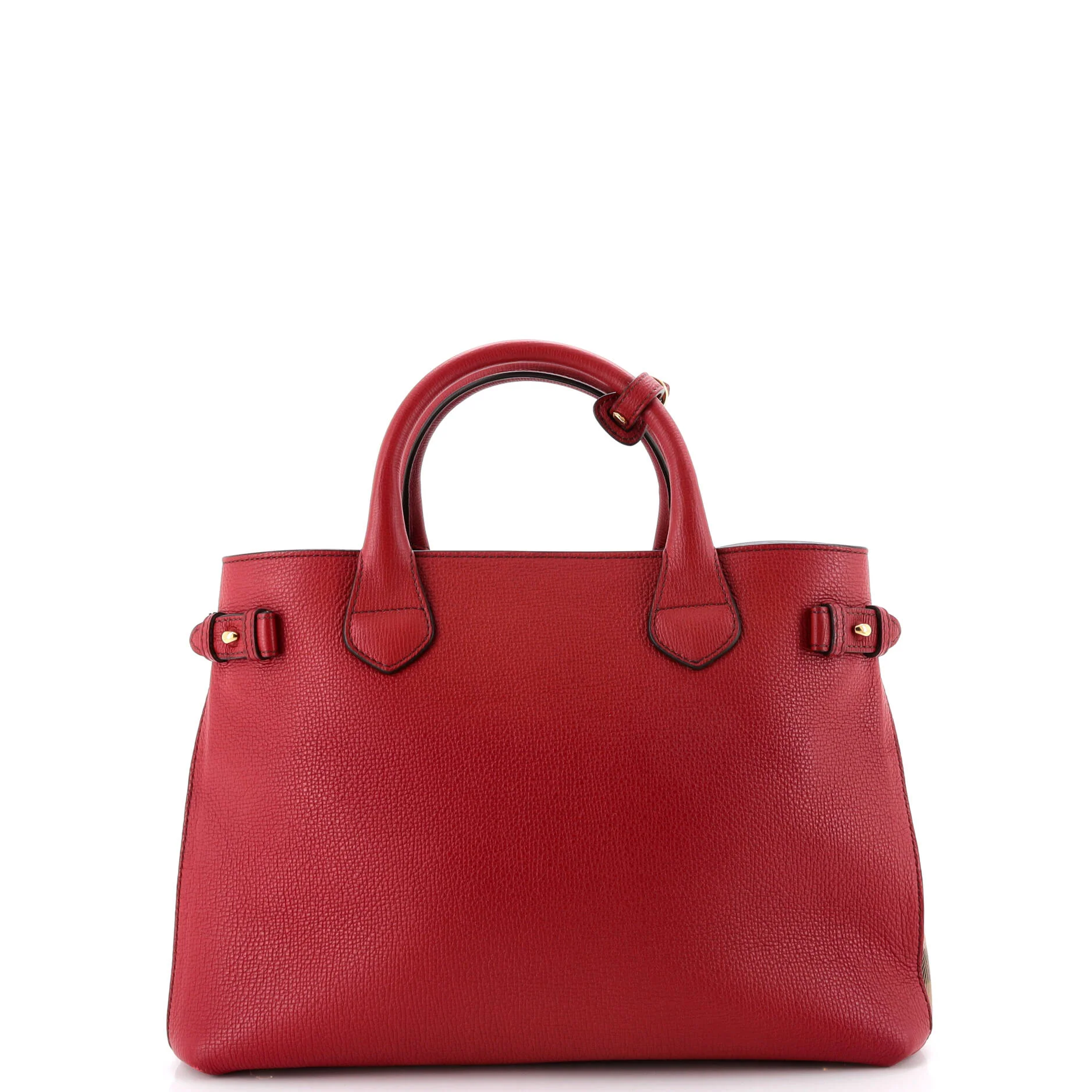 Banner Tote Leather and House Check Canvas Medium - Image 3