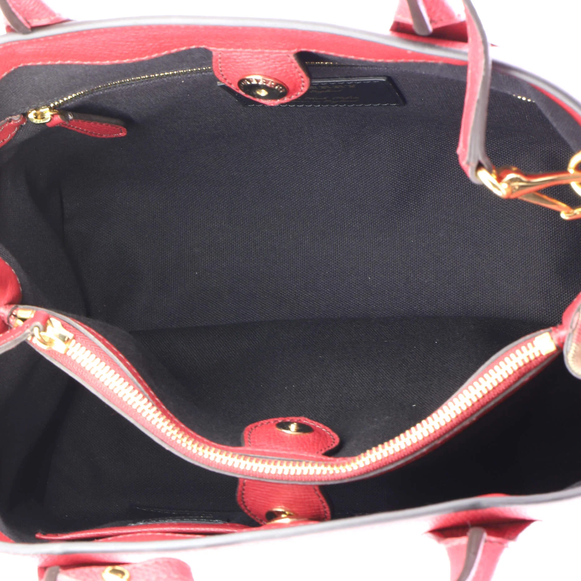 Banner Tote Leather and House Check Canvas Medium - Image 5