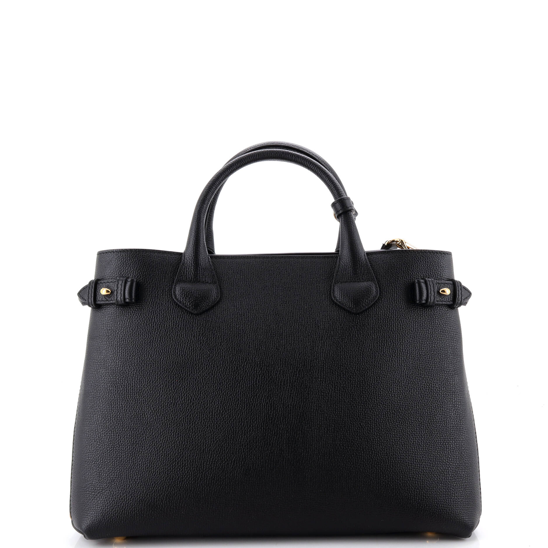Banner Tote Leather and House Check Canvas Medium - Image 3