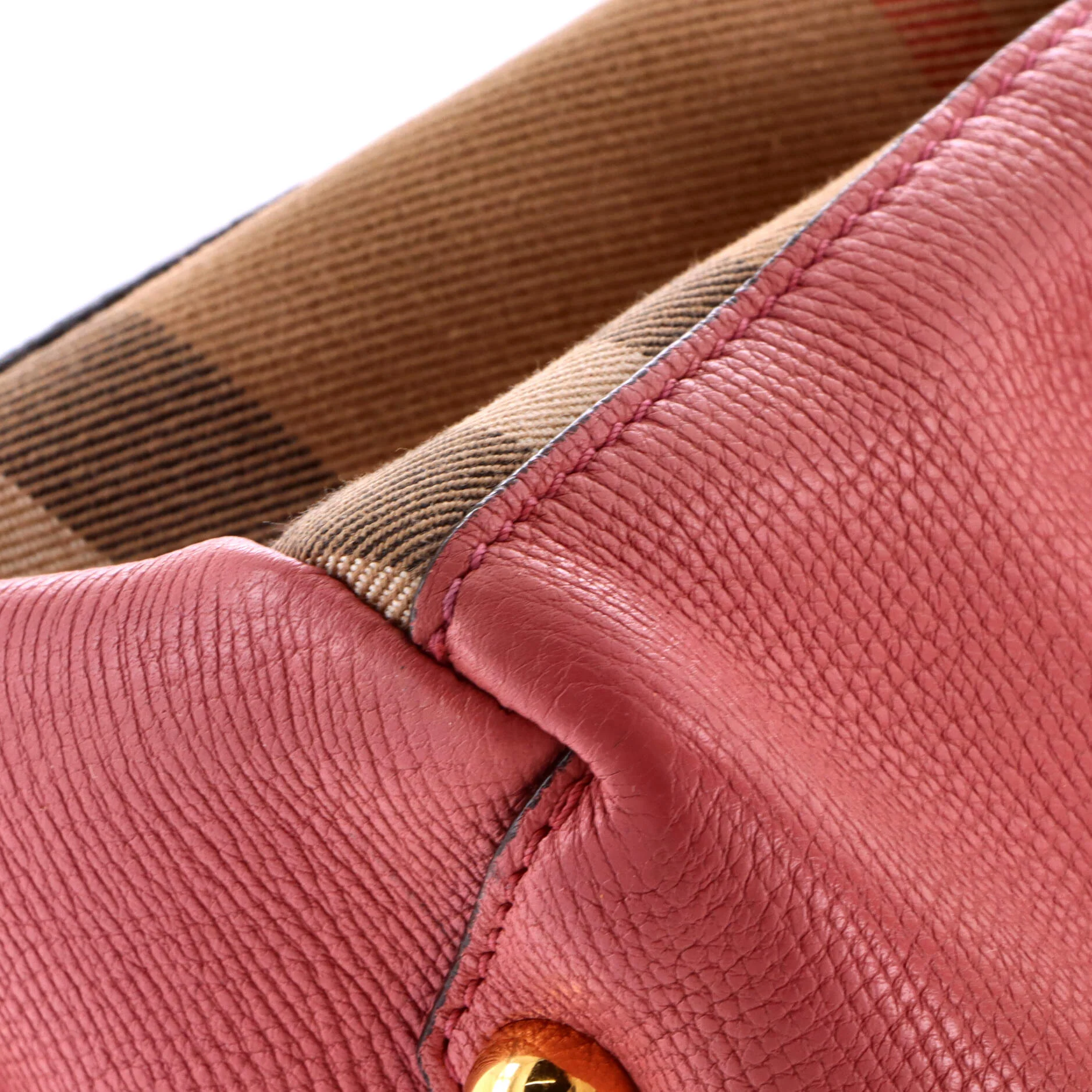 Banner Tote Leather and House Check Canvas Small - Image 7