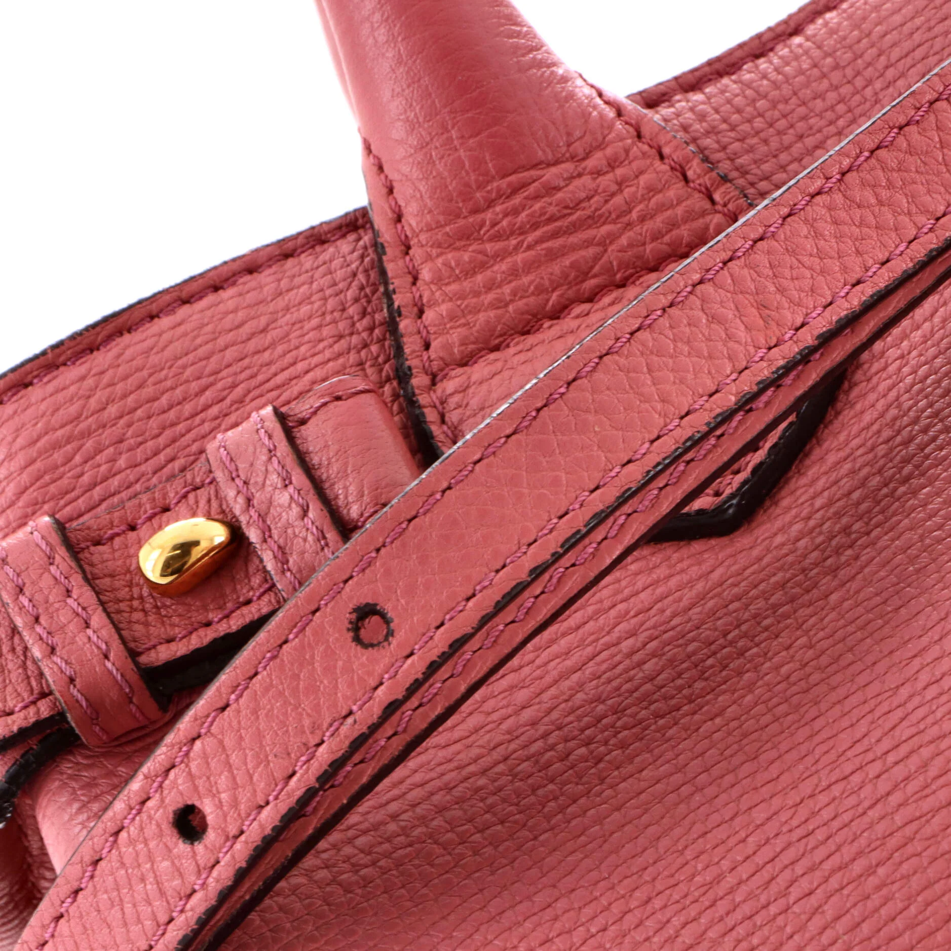 Banner Tote Leather and House Check Canvas Small - Image 8