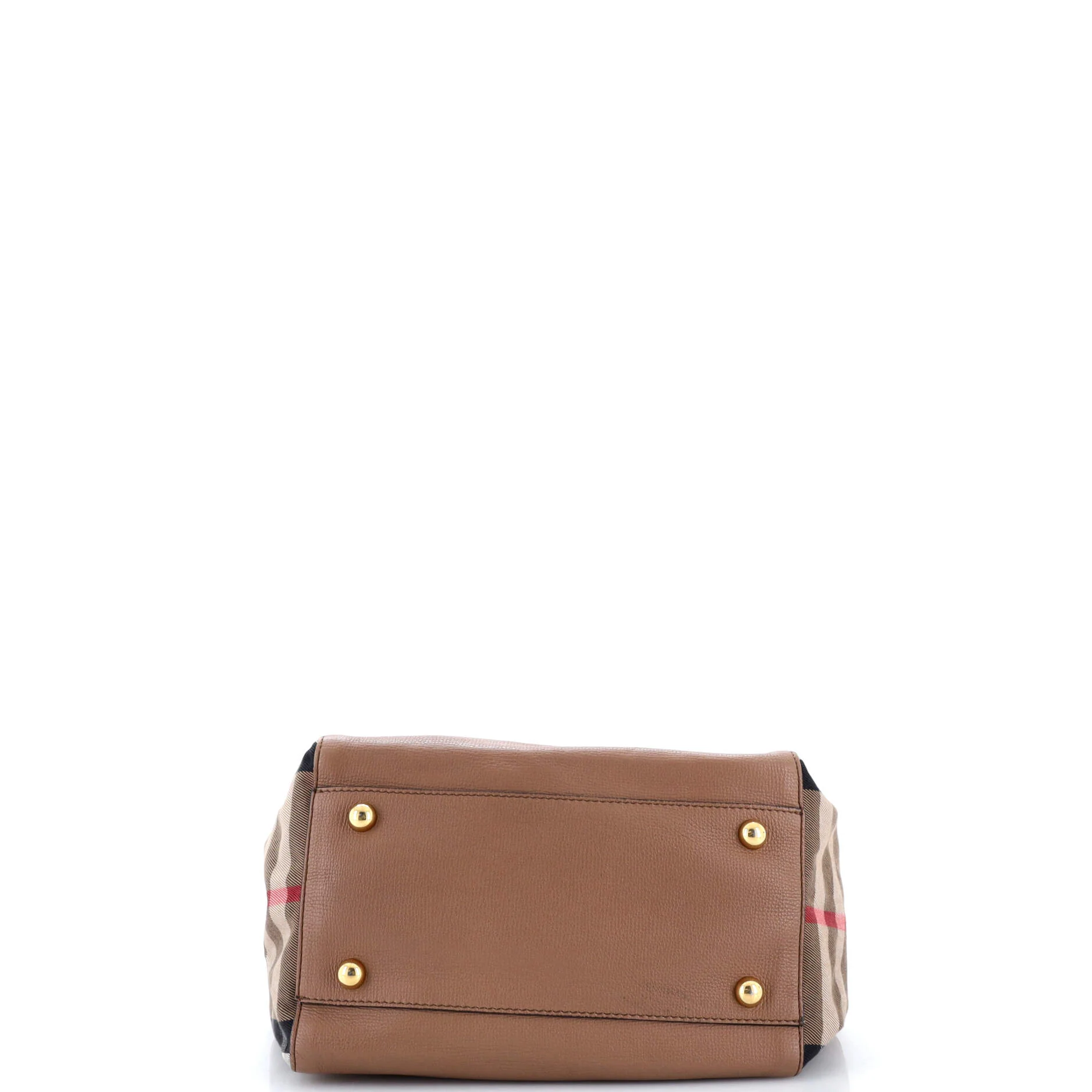 Canterbury Tote Leather and House Check Canvas Small - Image 4