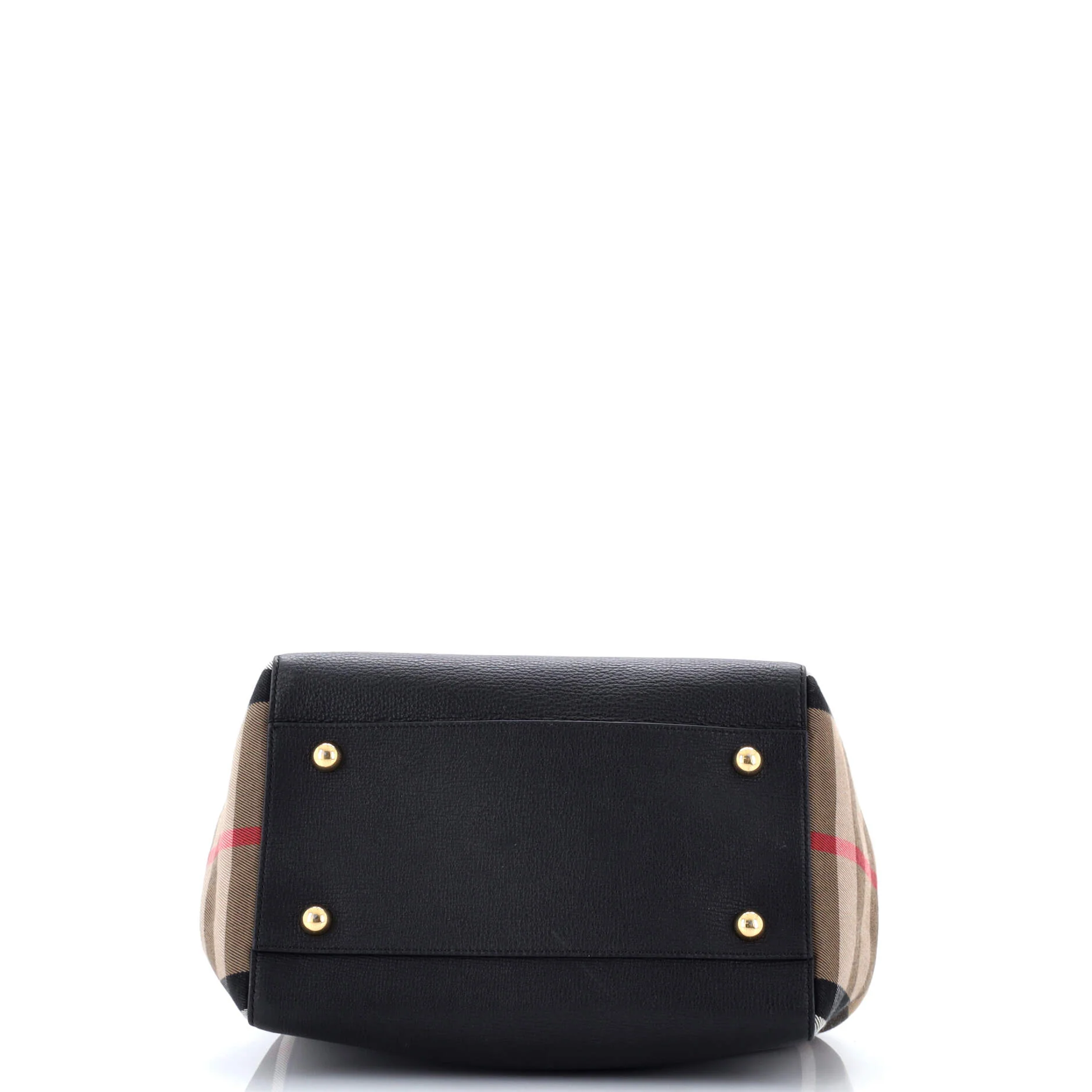 Canterbury Tote Leather and House Check Canvas Small - Image 4