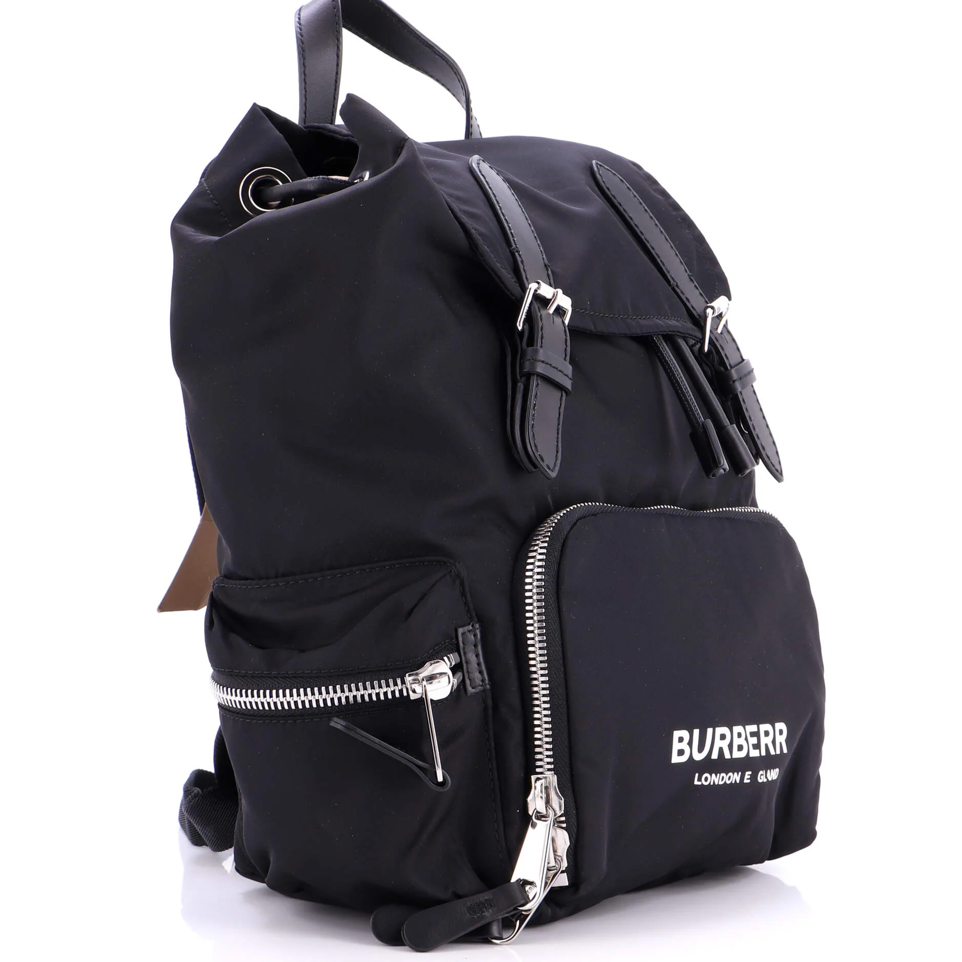 Logo Rucksack Backpack Nylon with Leather Small - Image 2