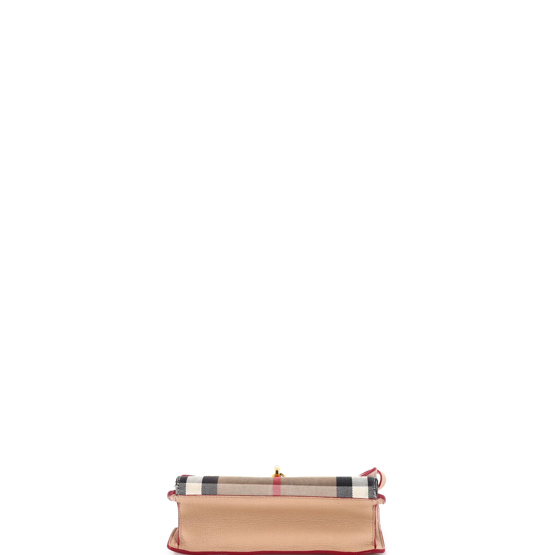 Macken Crossbody Bag Leather and House Check Canvas Small - Image 4