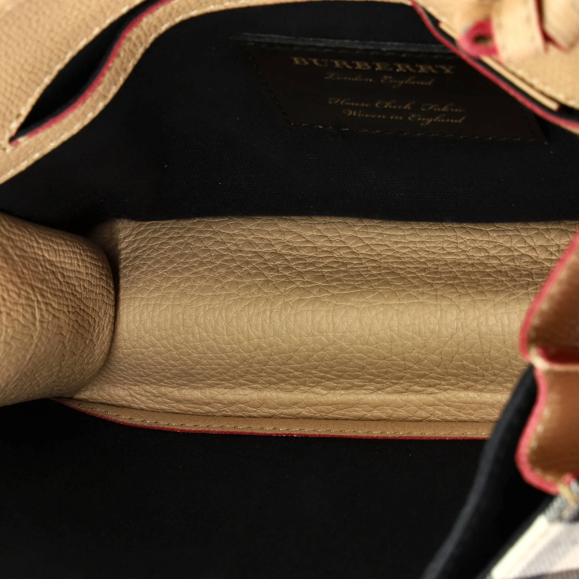 Macken Crossbody Bag Leather and House Check Canvas Small - Image 5