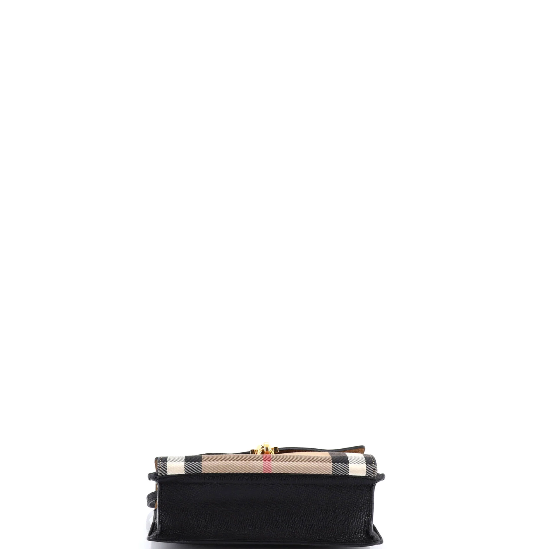 Macken Crossbody Bag Leather and House Check Canvas Small - Image 4