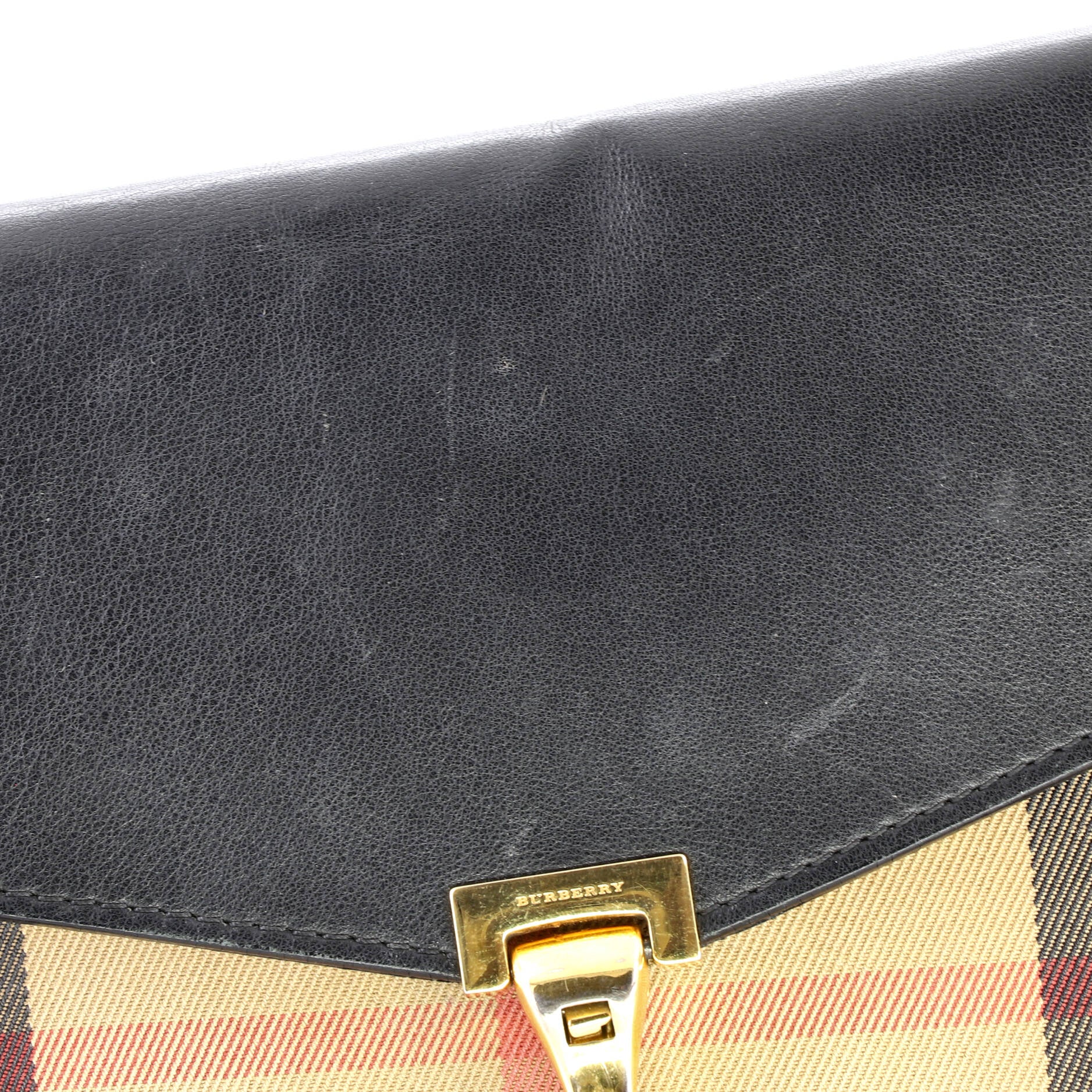 Macken Crossbody Bag Leather and House Check Canvas Small - Image 6