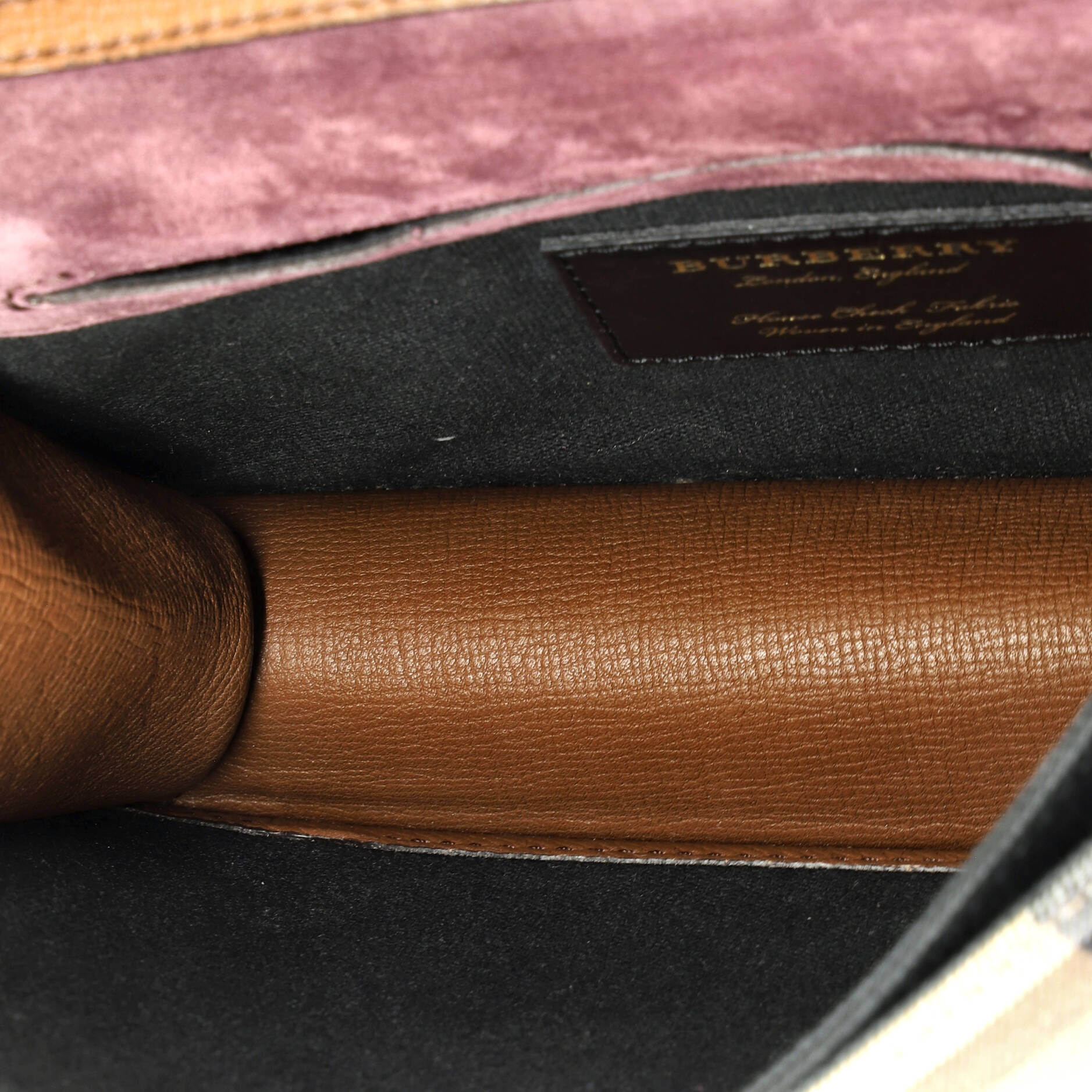 Macken Crossbody Bag Leather and House Check Canvas Small - Image 5