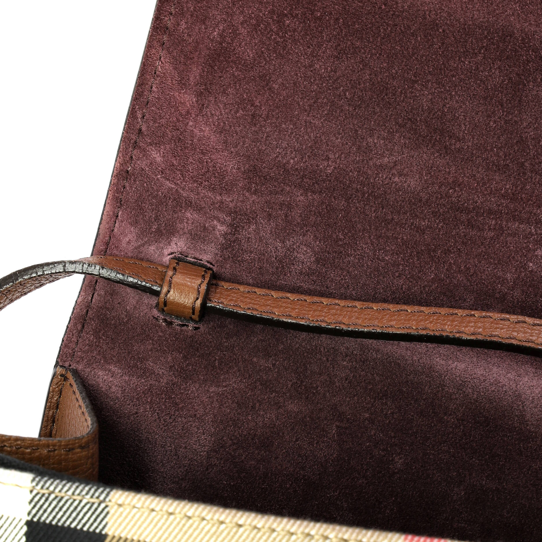 Macken Crossbody Bag Leather and House Check Canvas Small - Image 7