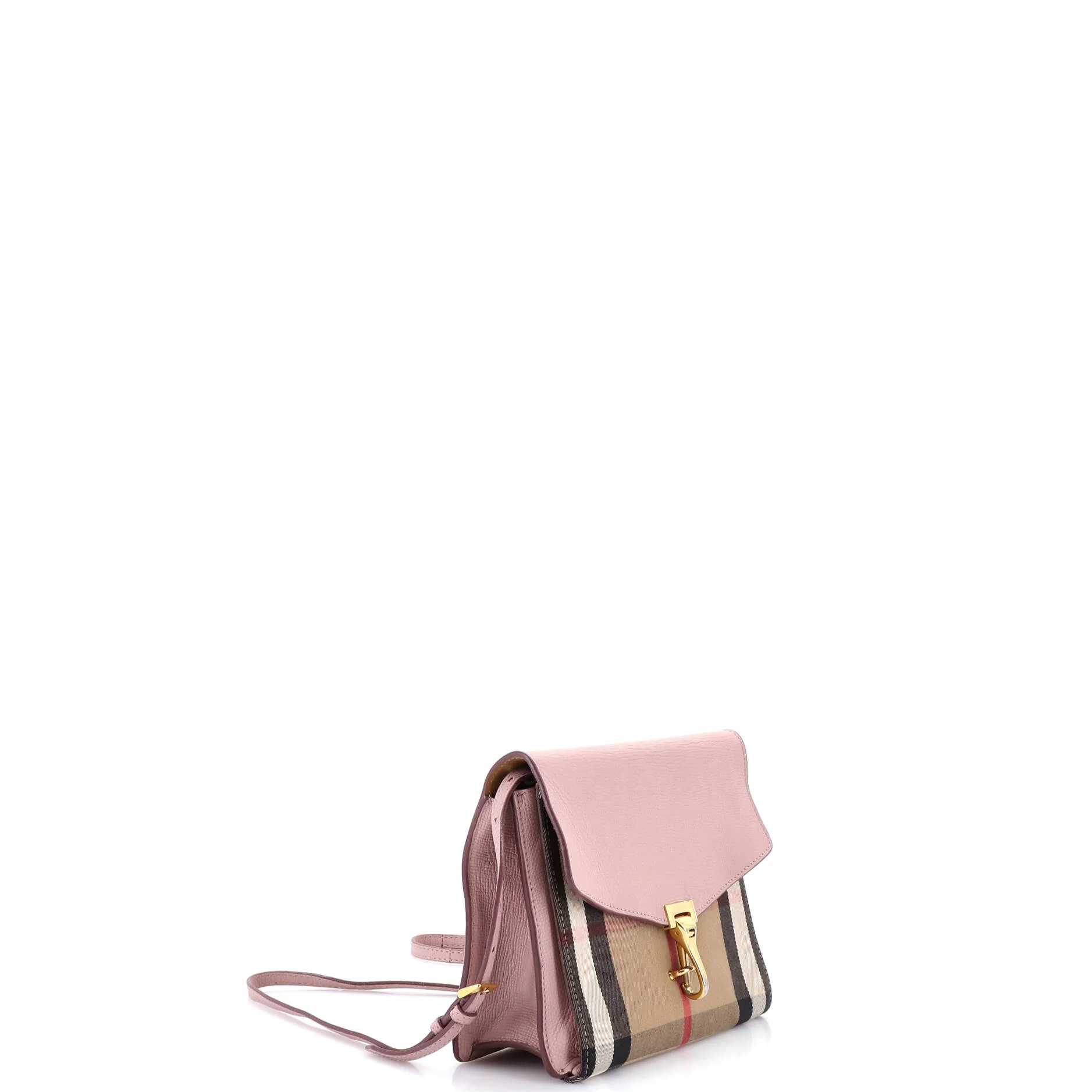 Macken Crossbody Bag Leather and House Check Canvas Small - Image 2