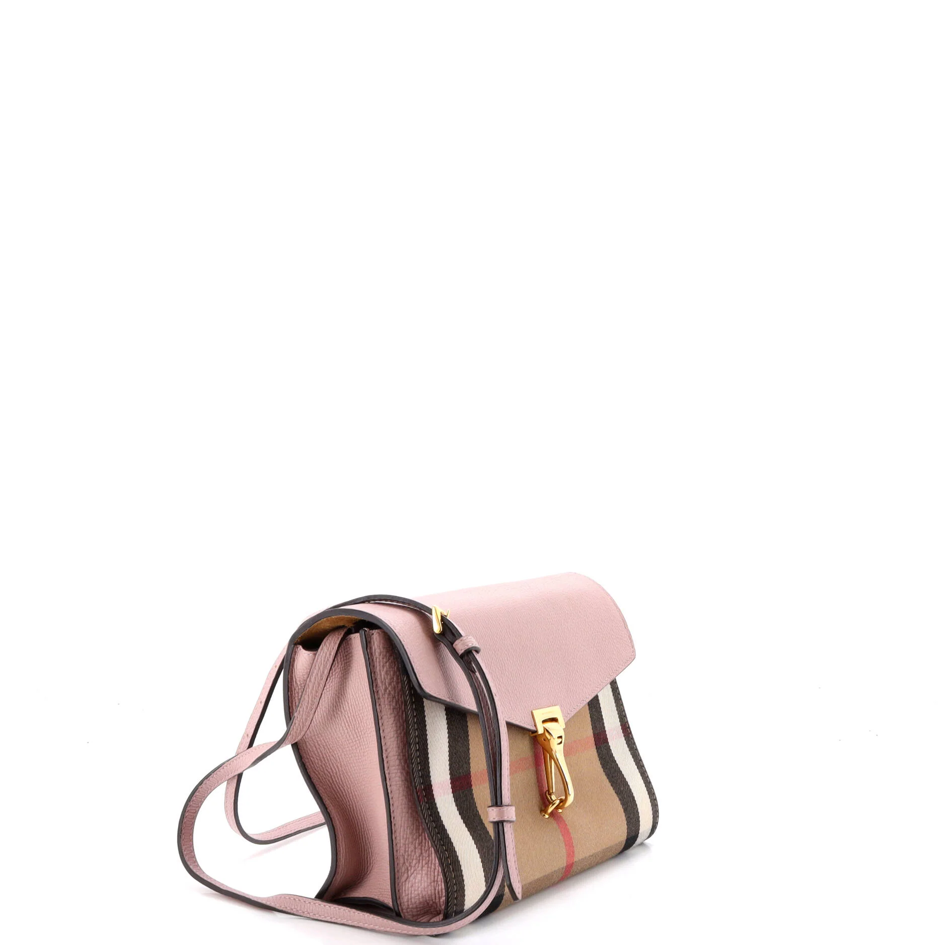 Macken Crossbody Bag Leather and House Check Canvas Small - Image 2