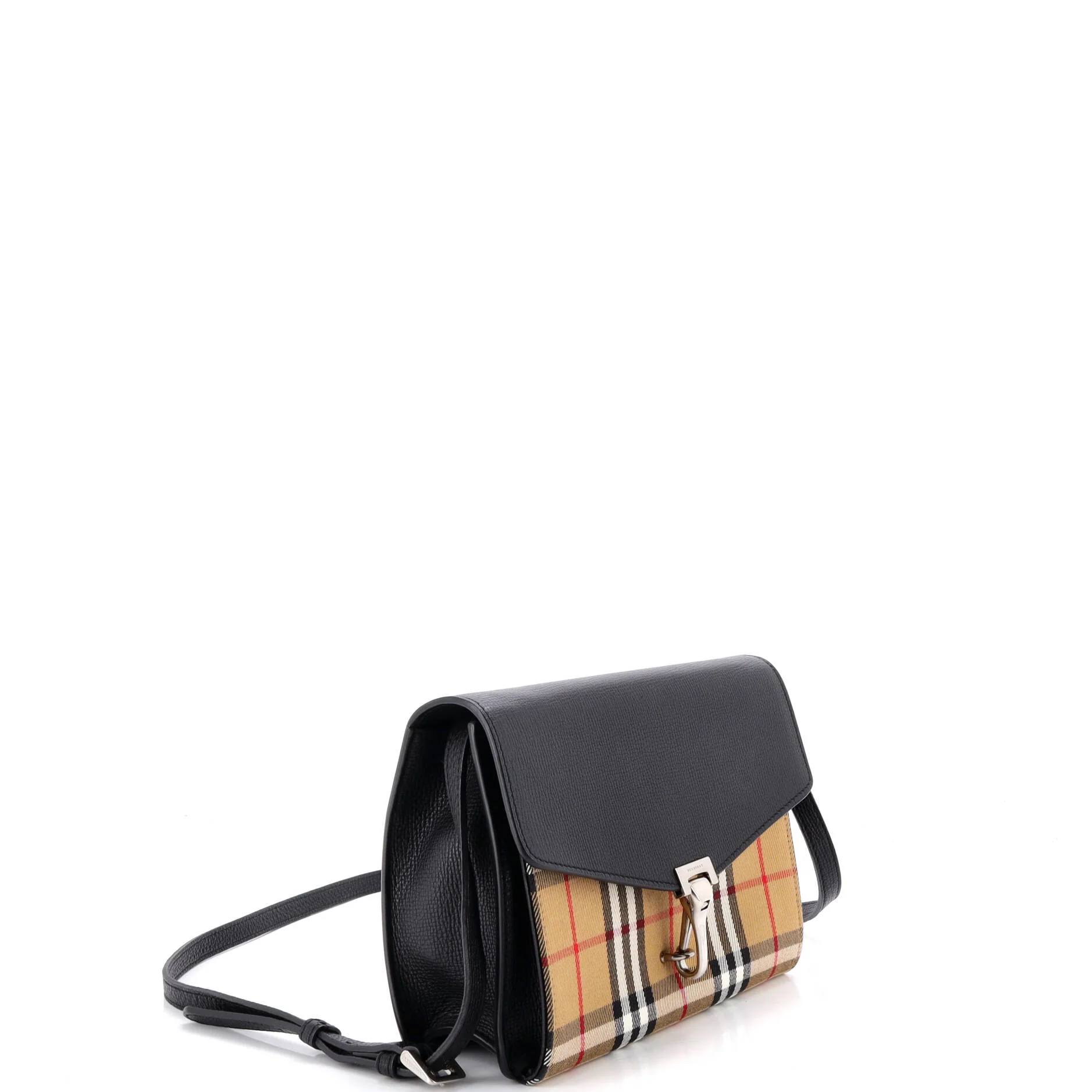 Macken Crossbody Bag Leather and Vintage Check Canvas Small - Image 2