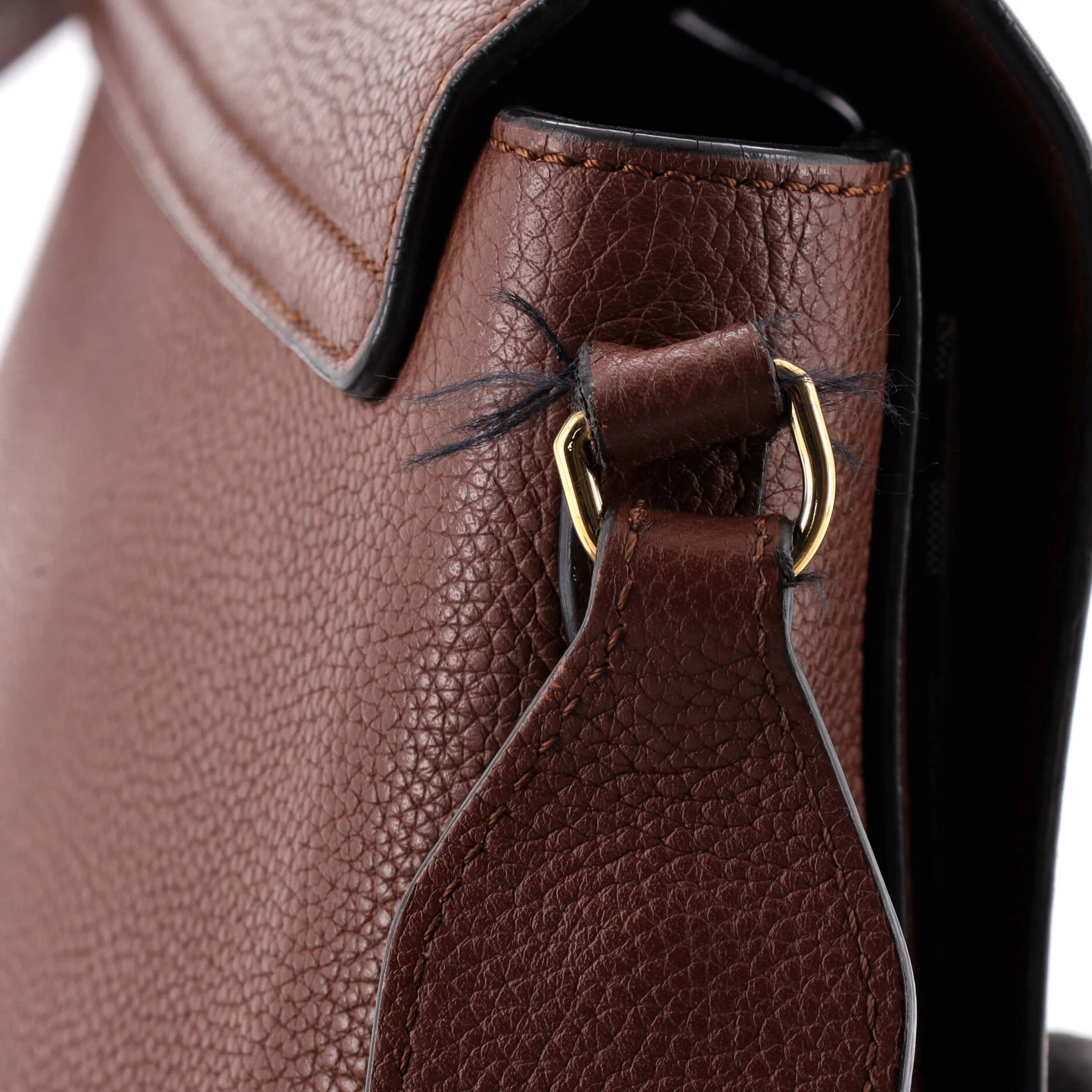 Note Crossbody Bag Leather with Vintage Check Canvas Medium - Image 6