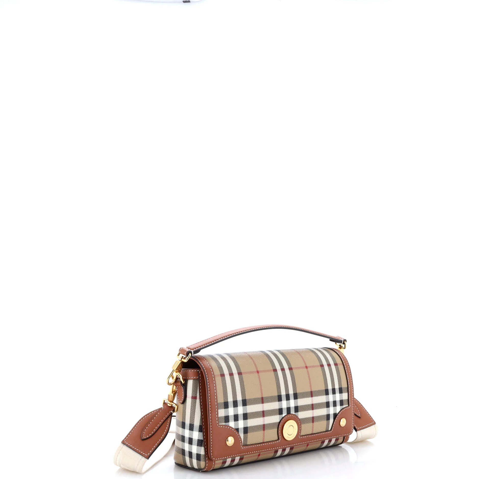 Note Top Handle Bag Check Coated Canvas - Image 2