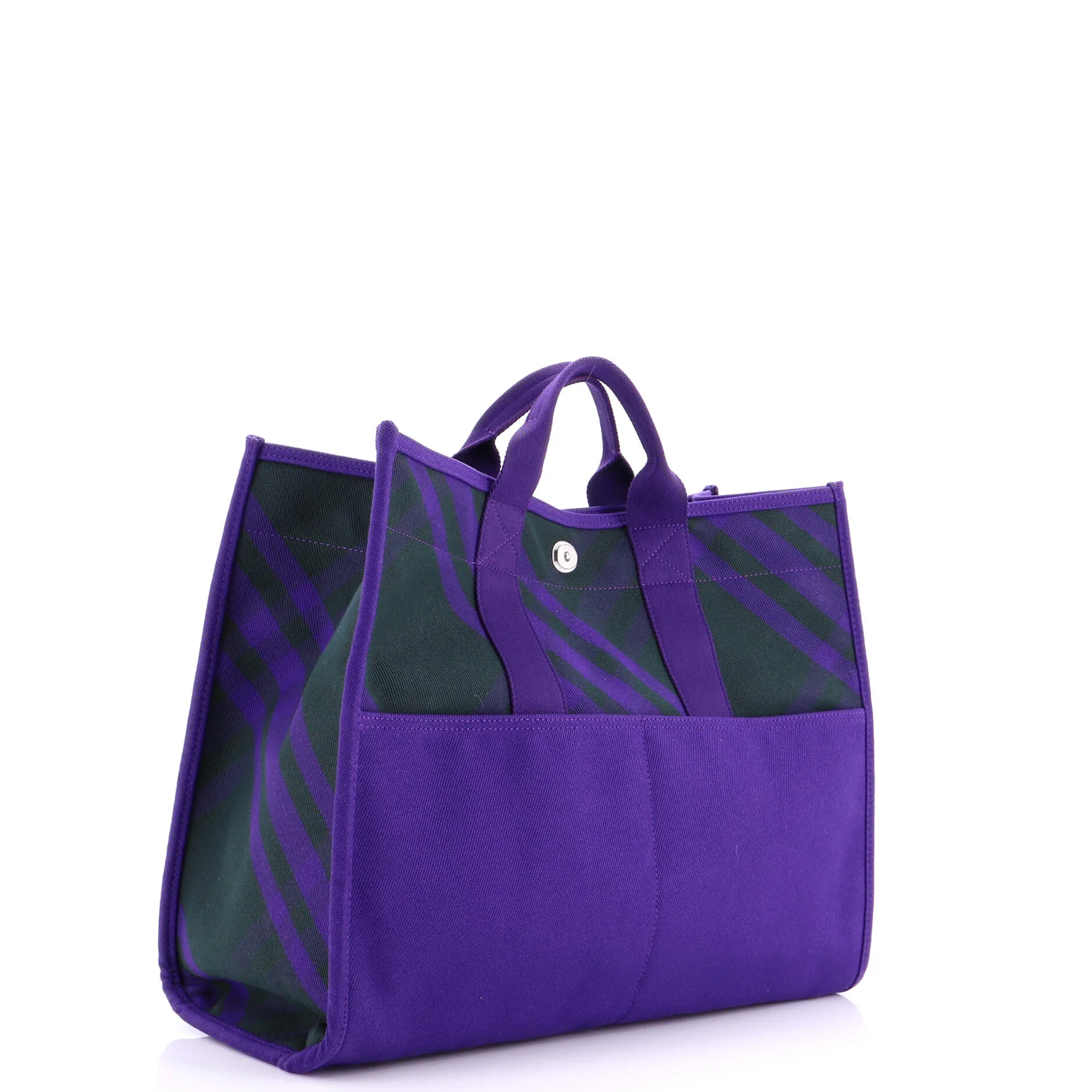 Open Shopper Tote Check Canvas Large - Image 2