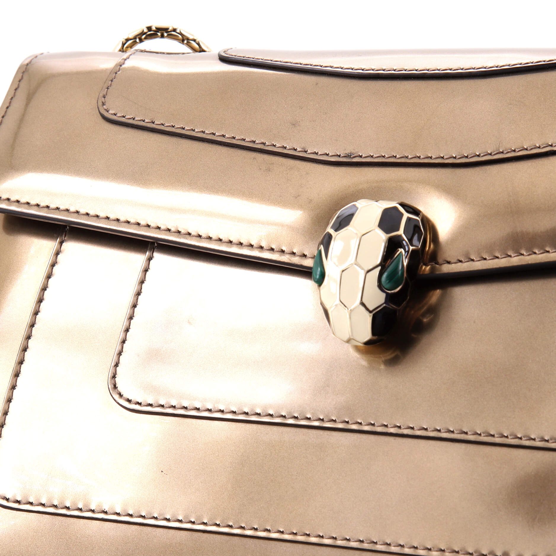 Serpenti Forever Shoulder Bag Metallic Leather Medium - Image 6