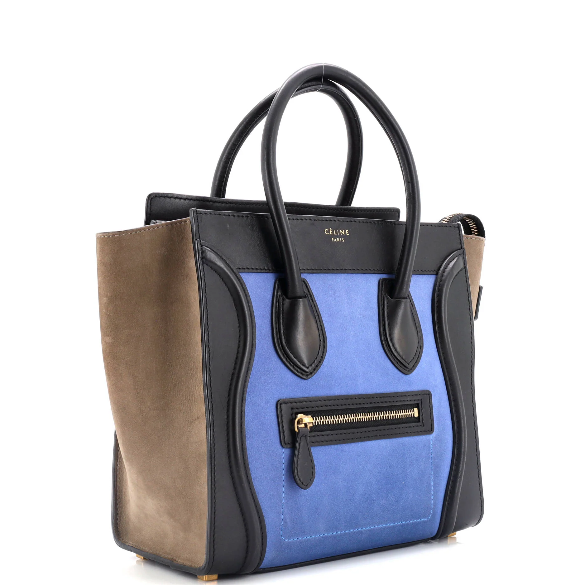 Bicolor Luggage Bag Leather Micro - Image 2