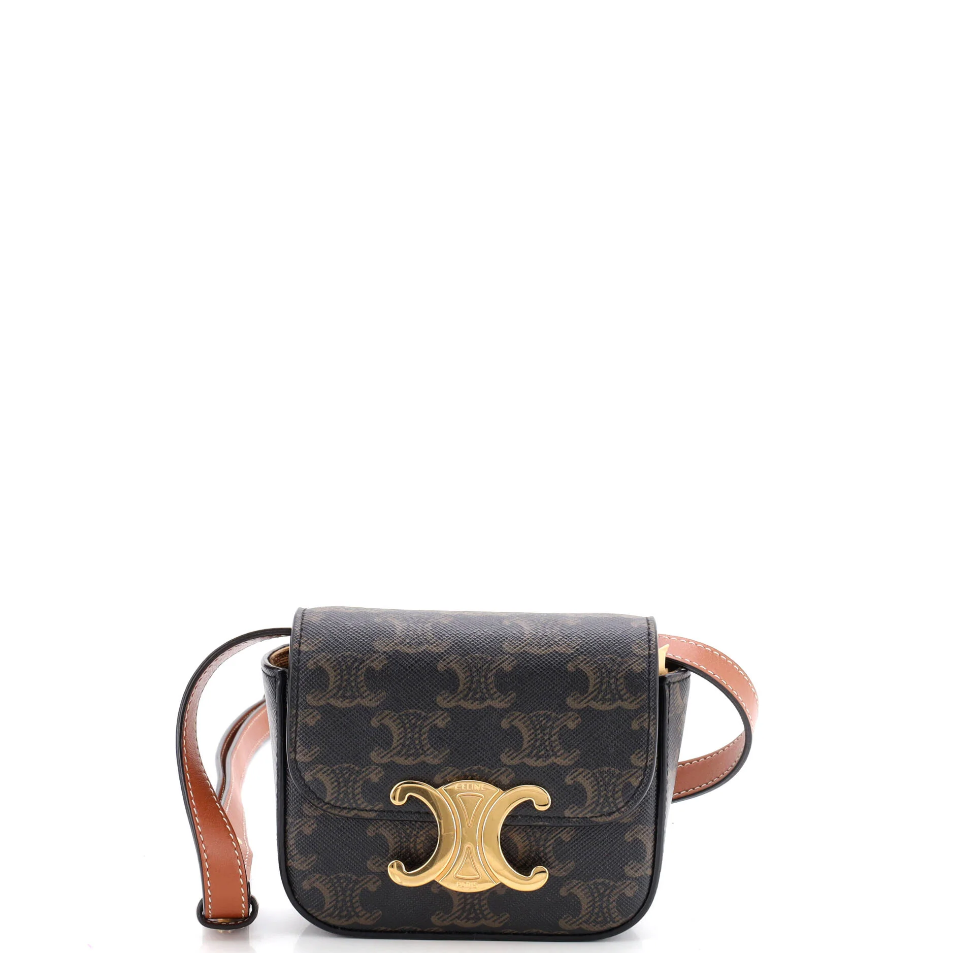 Claude Shoulder Bag Triomphe Coated Canvas Mini