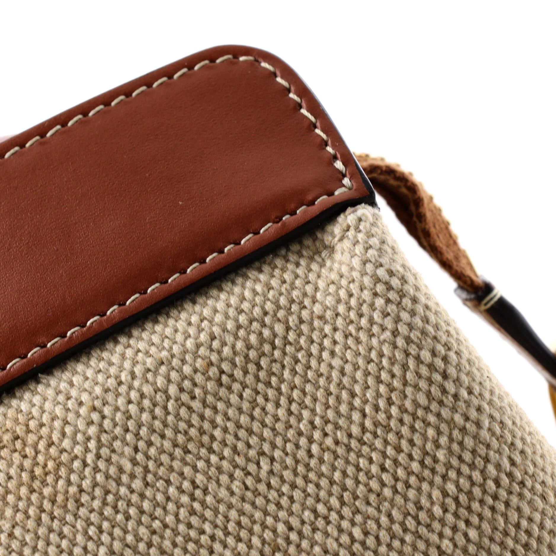 Teen Cabas De France Bag Leather and Canvas Small - Image 6