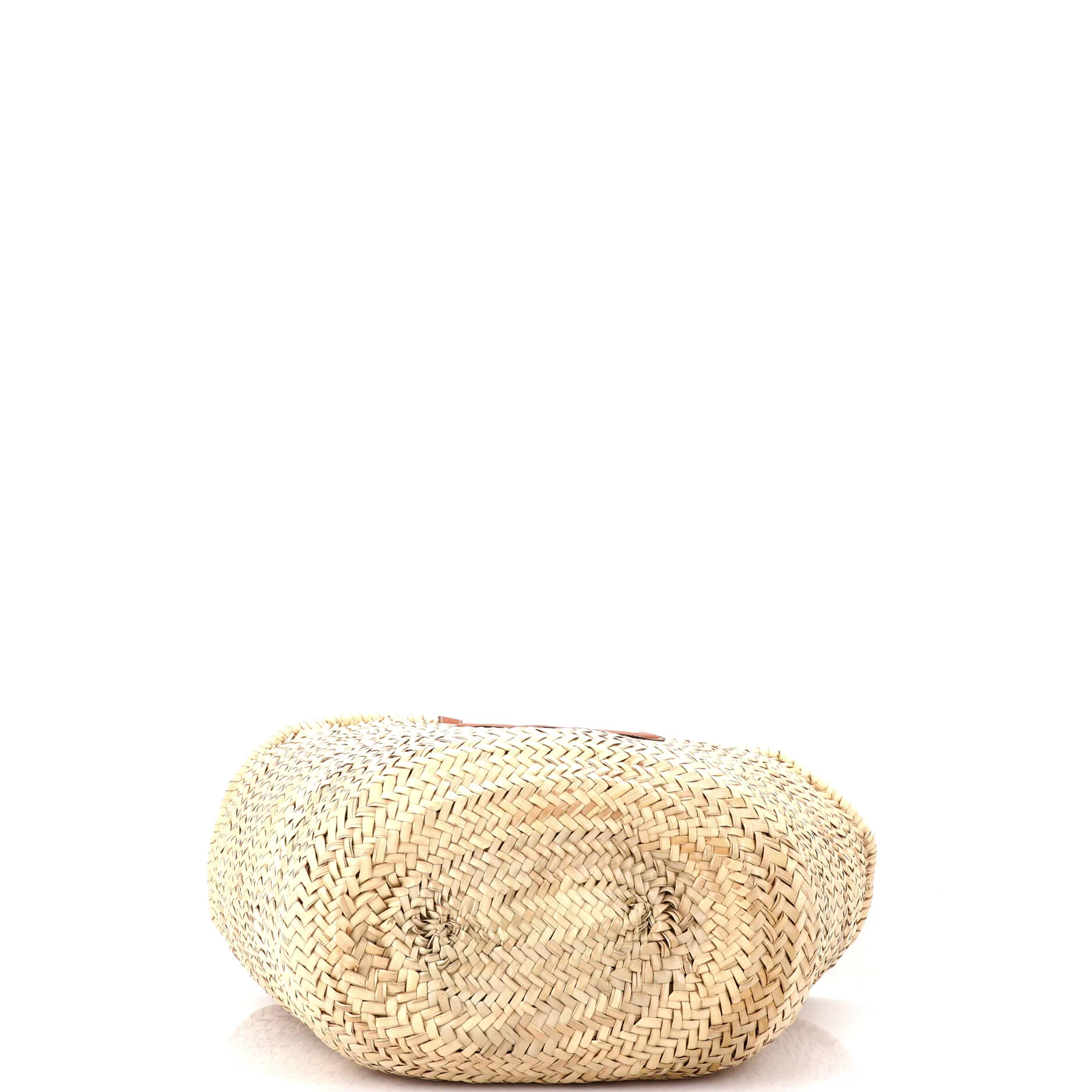 Triomphe Basket Shoulder Bag Raffia with Leather Large - Image 4