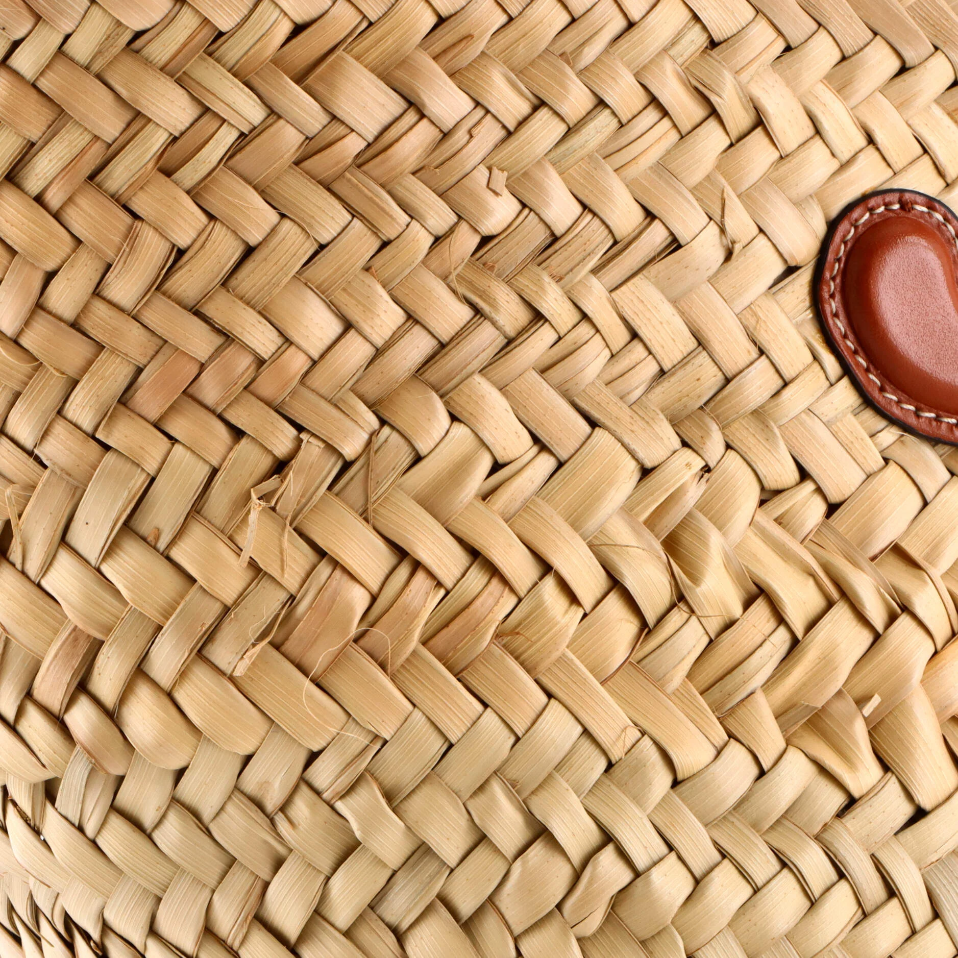Triomphe Basket Shoulder Bag Raffia with Leather Medium - Image 6