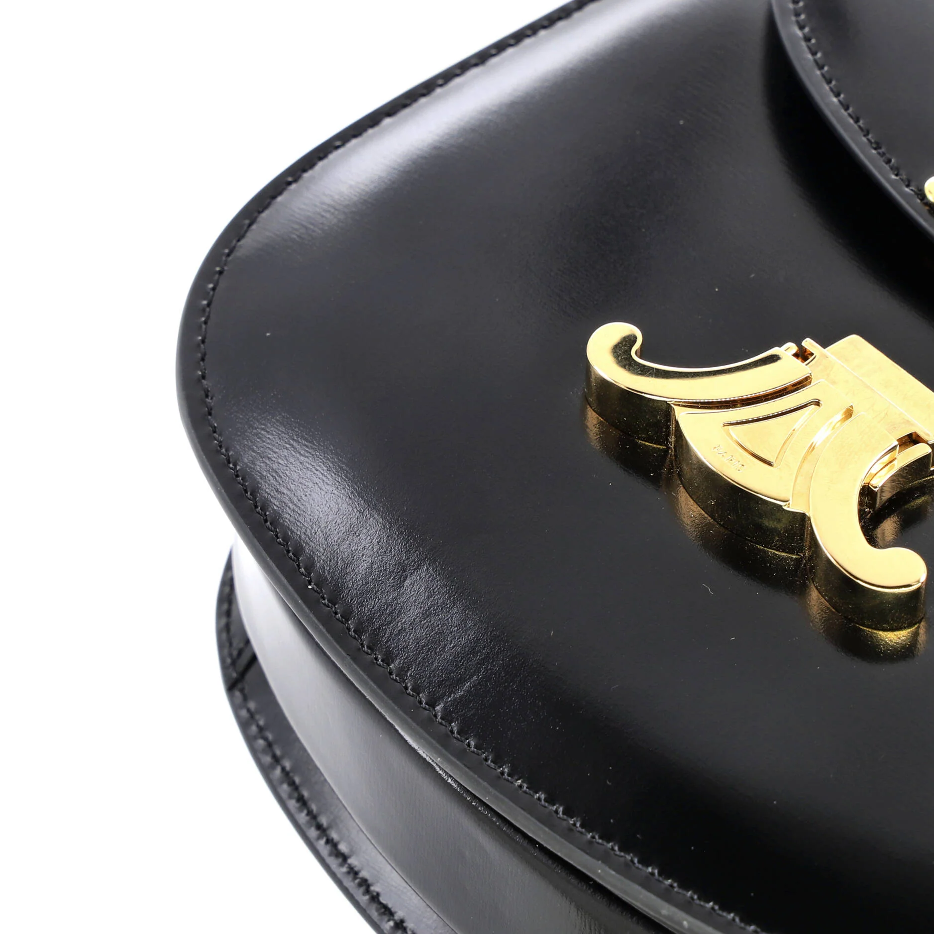 Triomphe Besace Clea Chain Flap Bag Leather - Image 7